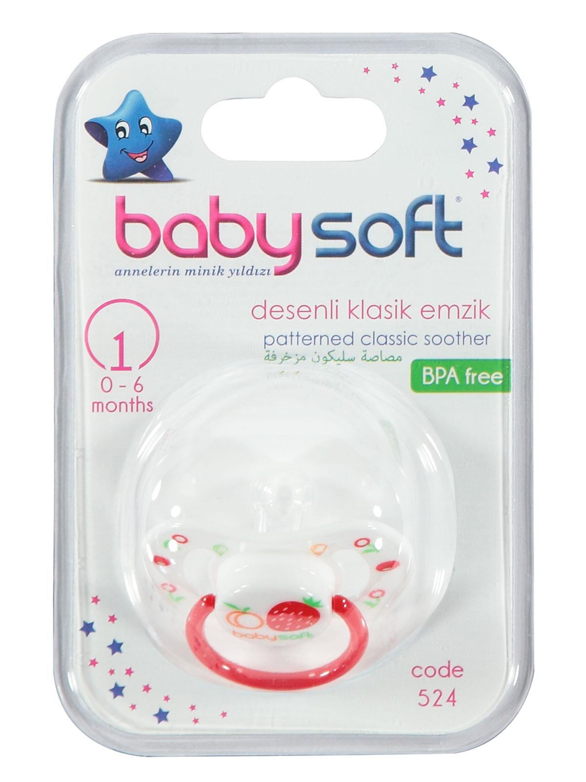 Baby Soft Desenli Klasik Emzik 0-6 Ay Kırmızı