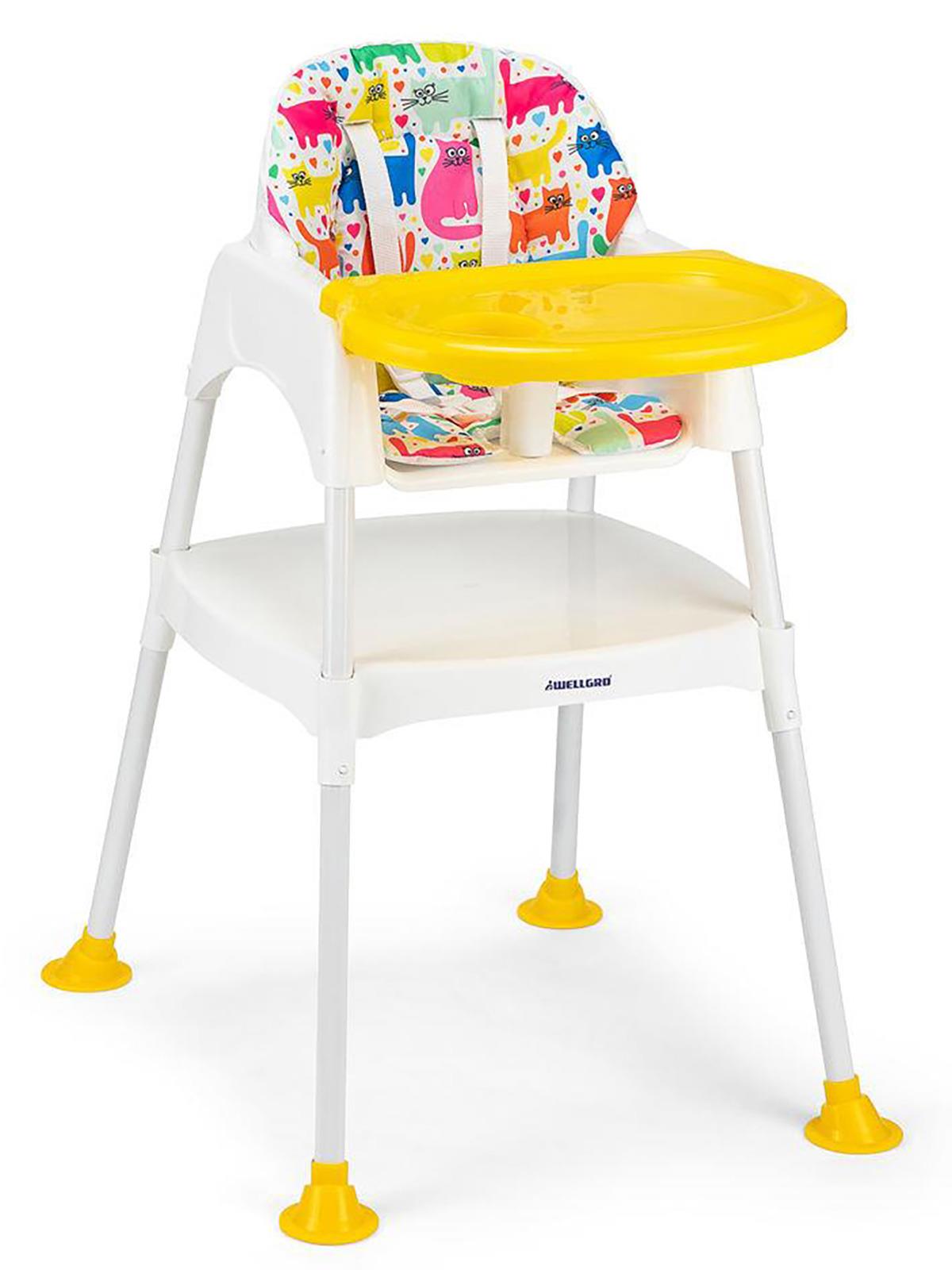 Wellgro Funny Kitten Çalışma Masalı Mama Sandalyesi Sarı