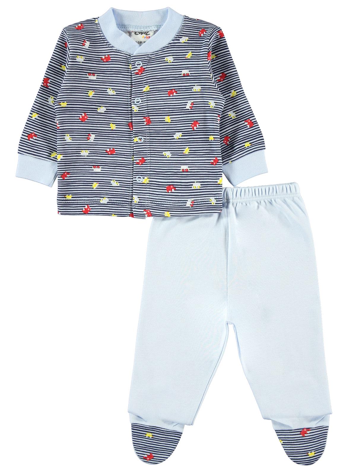 Civil Baby Erkek Bebek Pijama Takımı 0-6 Ay Mavi