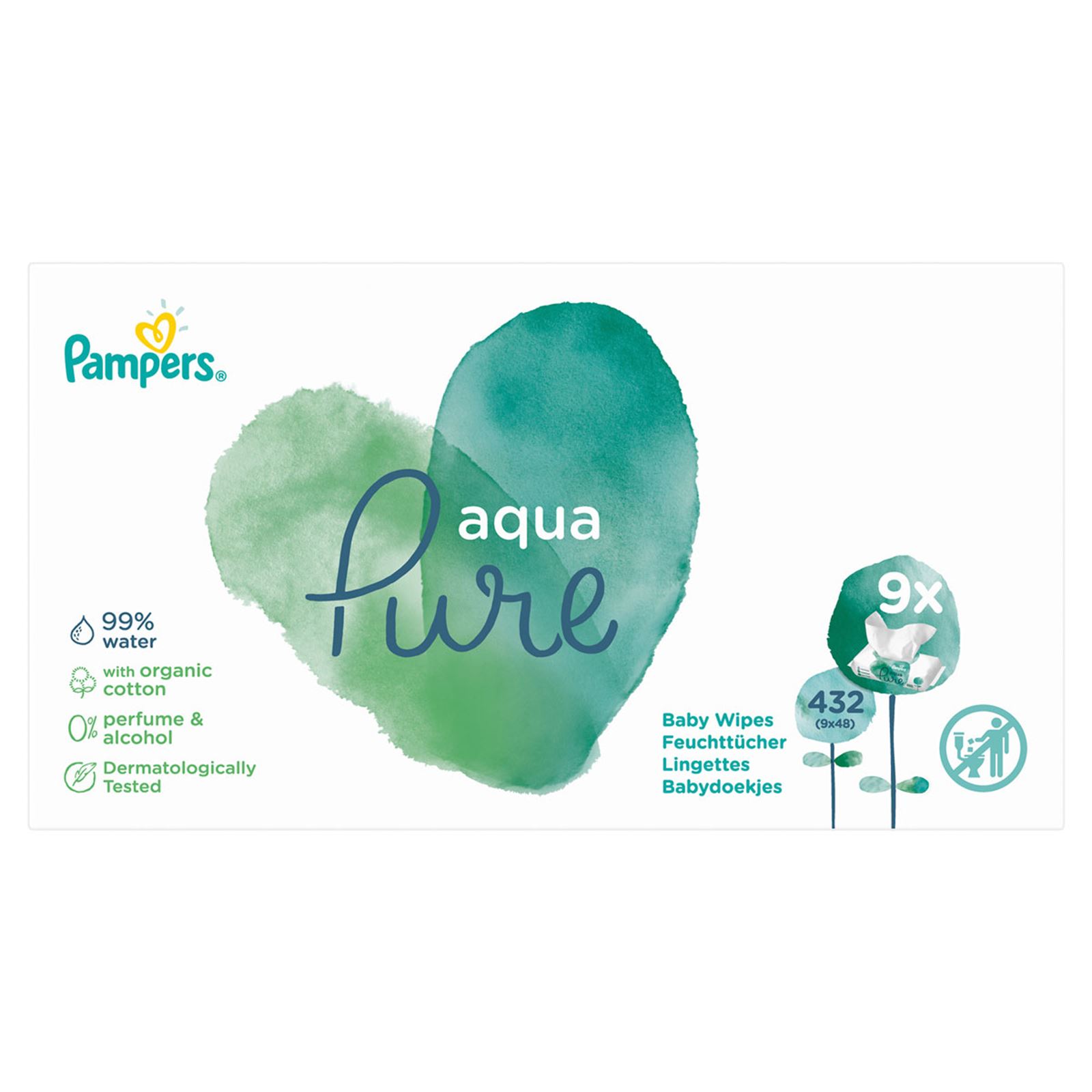 Prima Pampers Aqua Pure Islak Havlu Mendil 9'lu 432 Yaprak