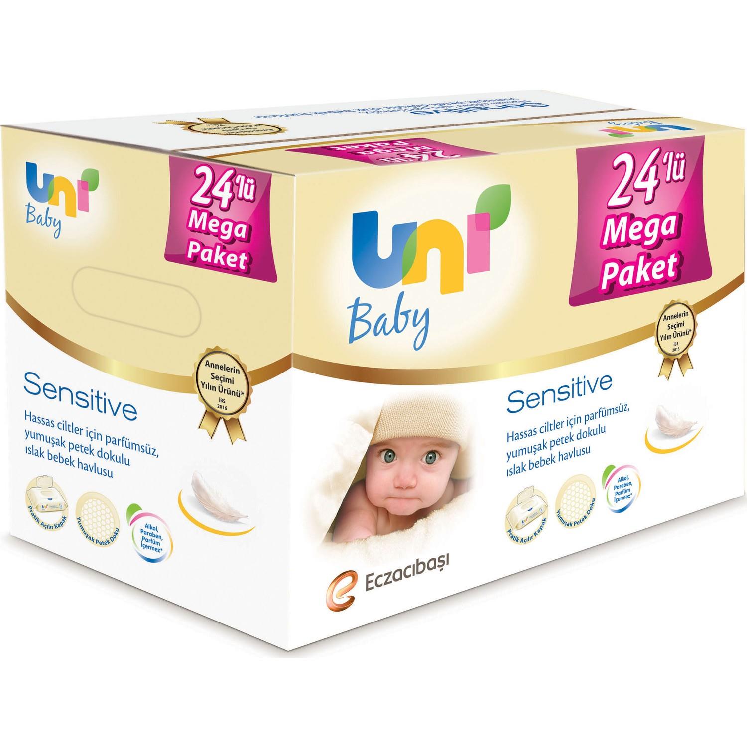 Uni Baby Islak Havlu Sensitive 56 lı 24 lü Paket 1344 Yaprak