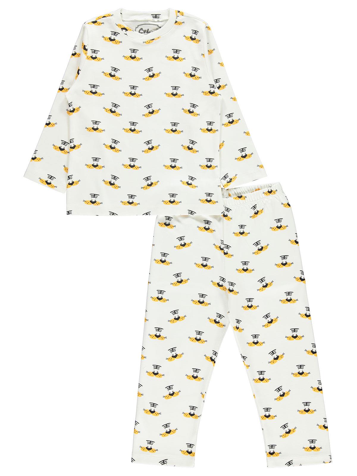 Cvl Erkek Çocuk Pijama Takımı 2-5 Yaş Hardal