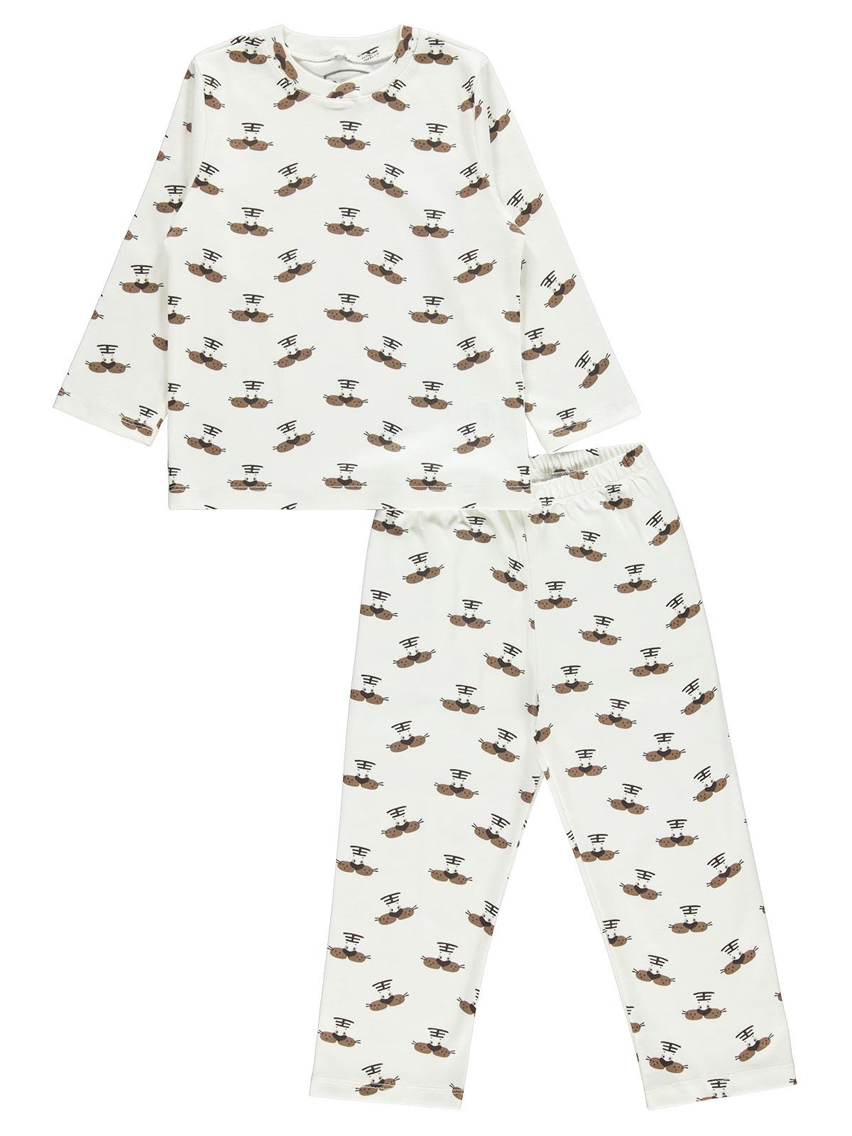 Cvl Erkek Çocuk Pijama Takımı 2-5 Yaş Kahverengi