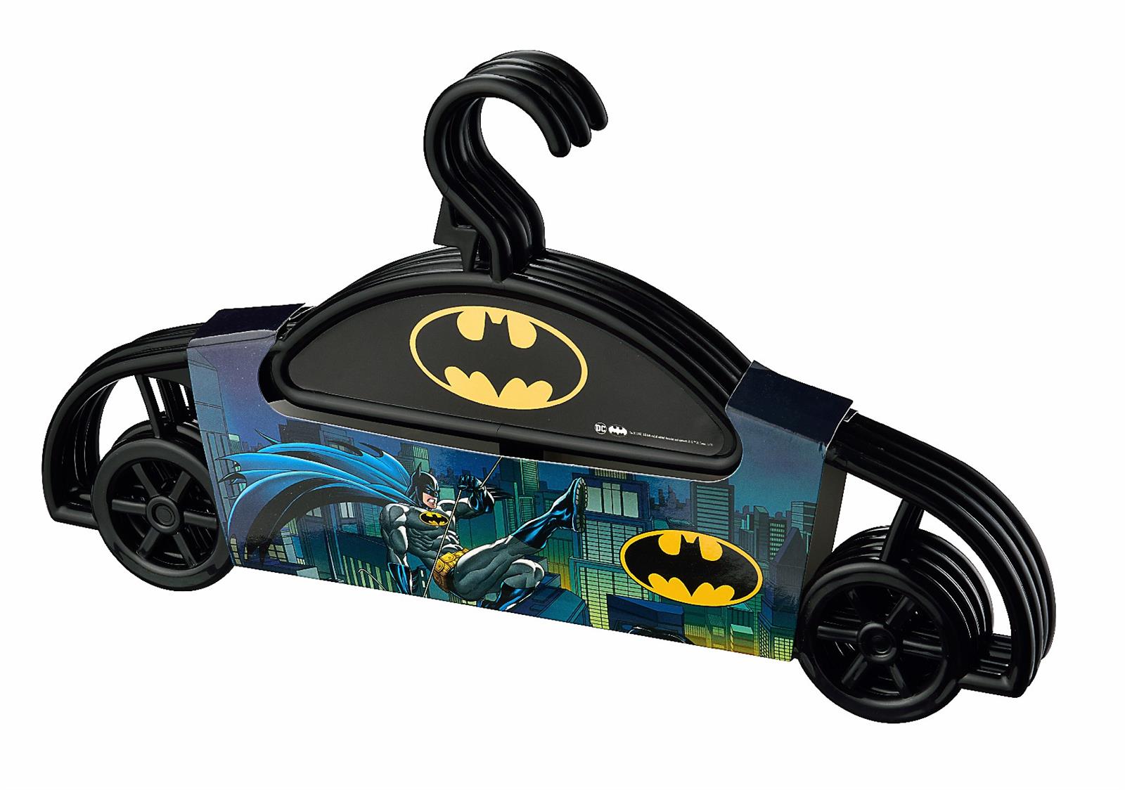 Tuffex - Batman Erkek Çocuk Elbise Askısı 4'lü Paket  Siyah