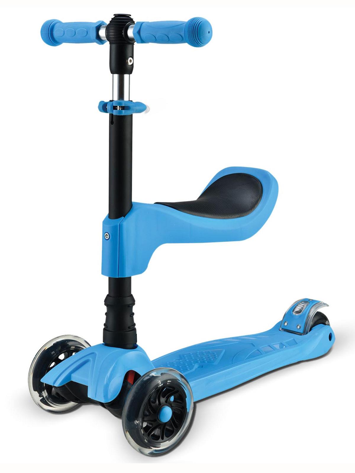 Babyhope 199 Oturaklı Işıklı Tekerlekli Scooter Mavi