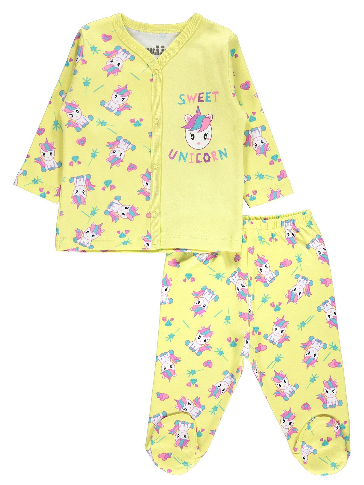 Civil Baby Kız Bebek Pijama Takımı 3-6 Ay Sarı