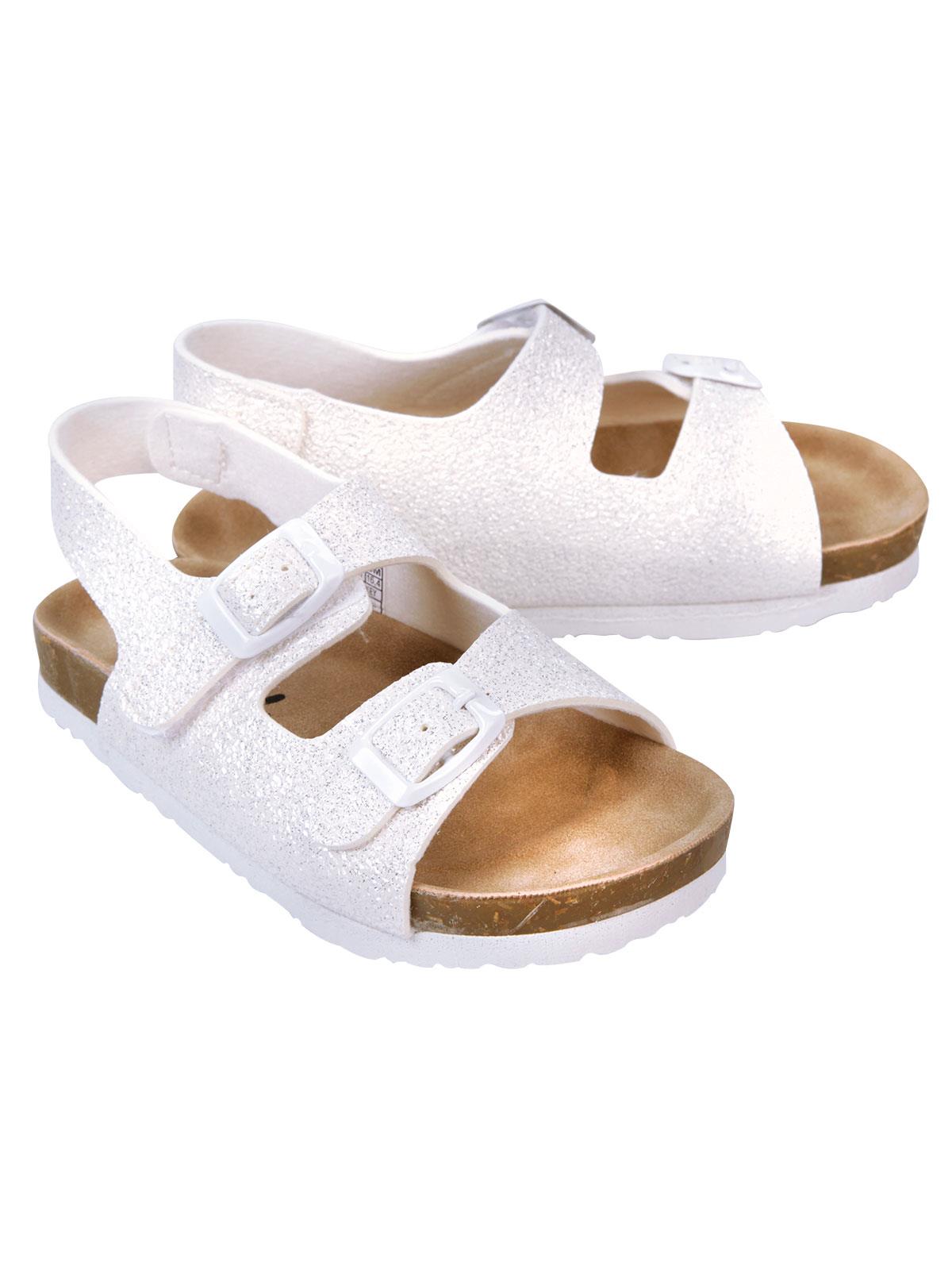 Civil Kız Çocuk Simli Sandalet 26-30 Numara Beyaz