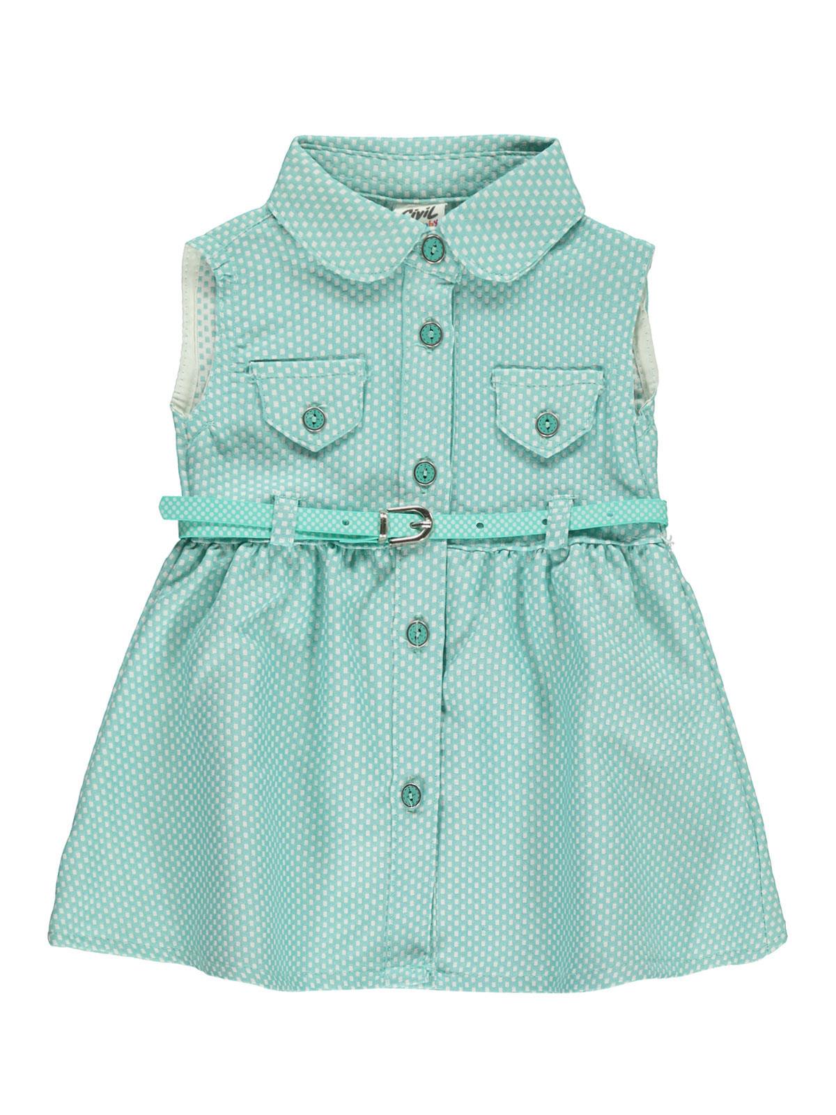 Civil Baby Kız Bebek Elbise 6-18 Ay Mint Yeşili