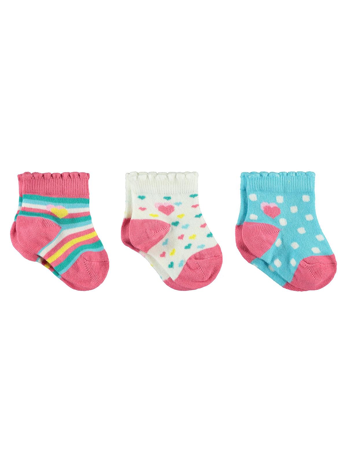 Civil Baby Kız Bebek 3'lü Çorap Set 0-18 Ay Mavi