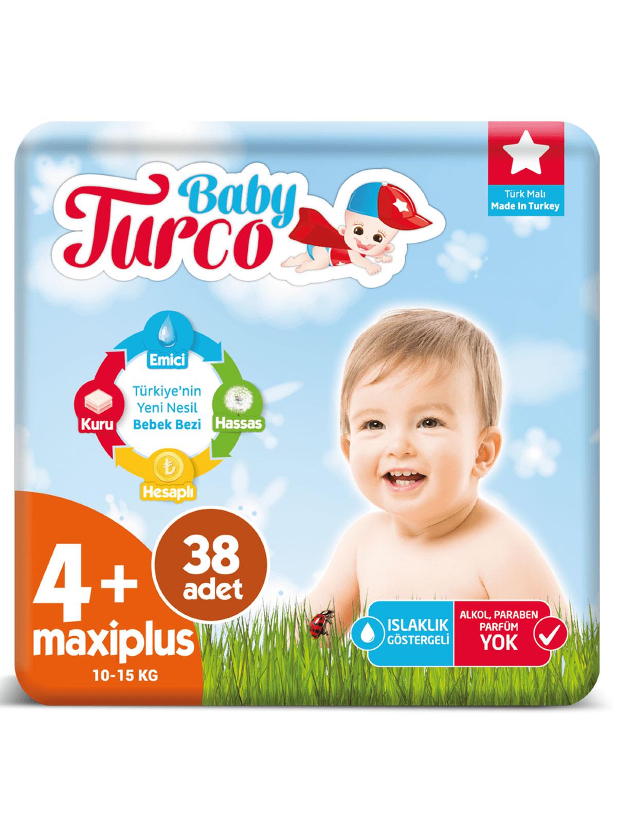 Baby Turco Bebek Bezi 4 Beden Maxiplus 38 Adet