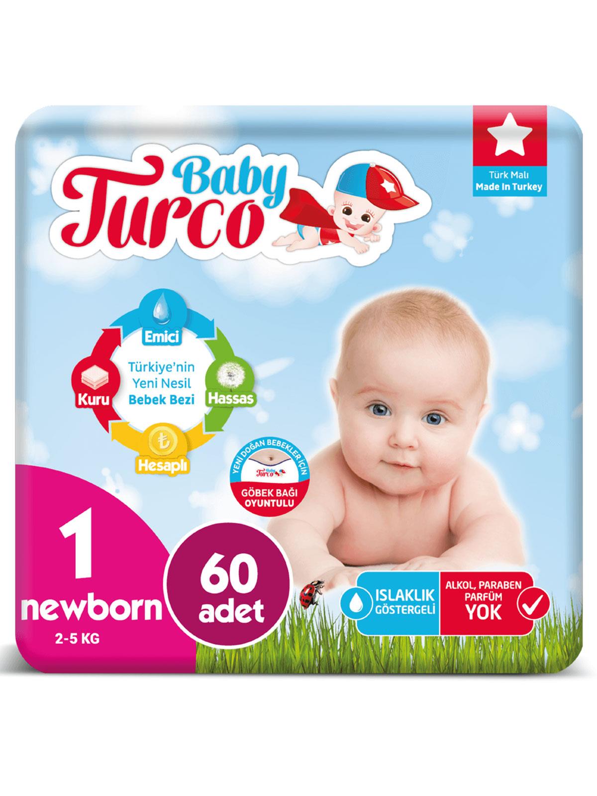 Baby Turco Bebek Bezi 1 Beden Newborn 60 Adet