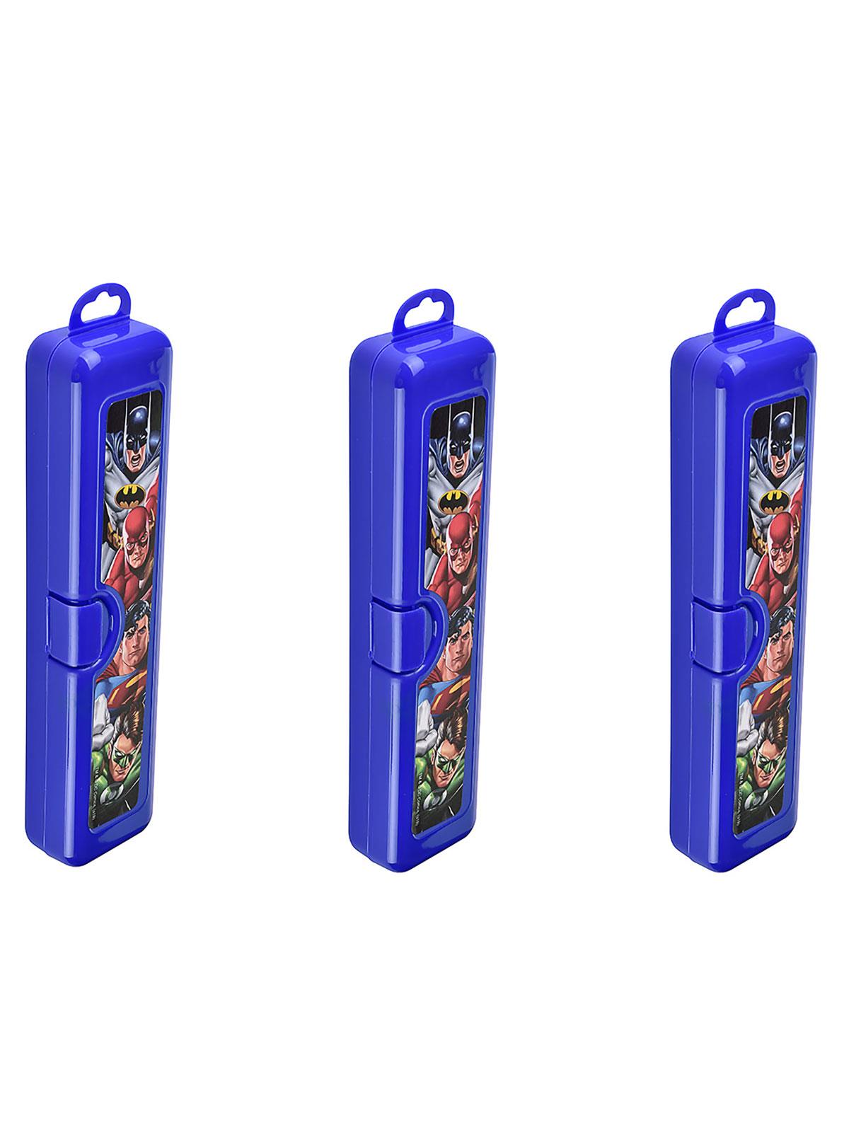 Tuffex Justice League Lisanslı Diş Fırçalık ve Çok Amaçlı Kutu (3'lü Paket) Mavi