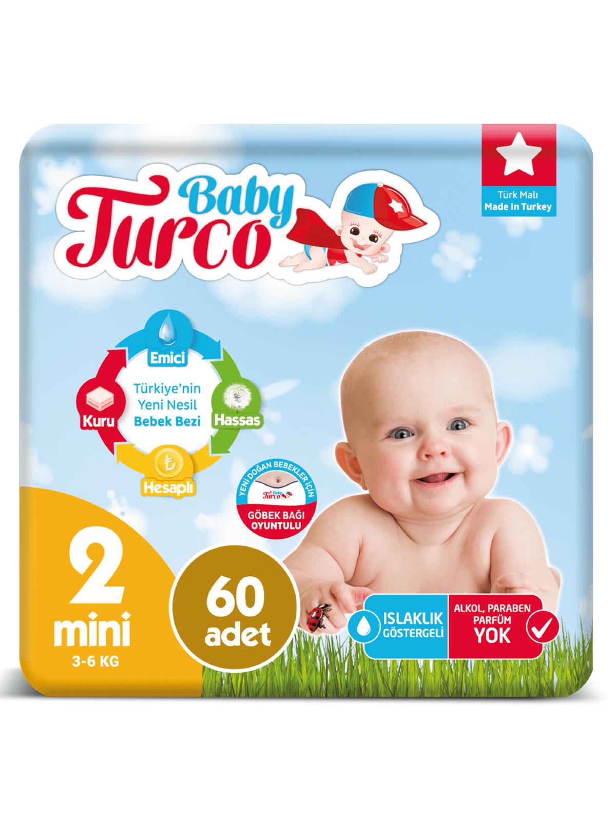 Baby Turco Bebek Bezi 2 Beden Mini 60 Adet