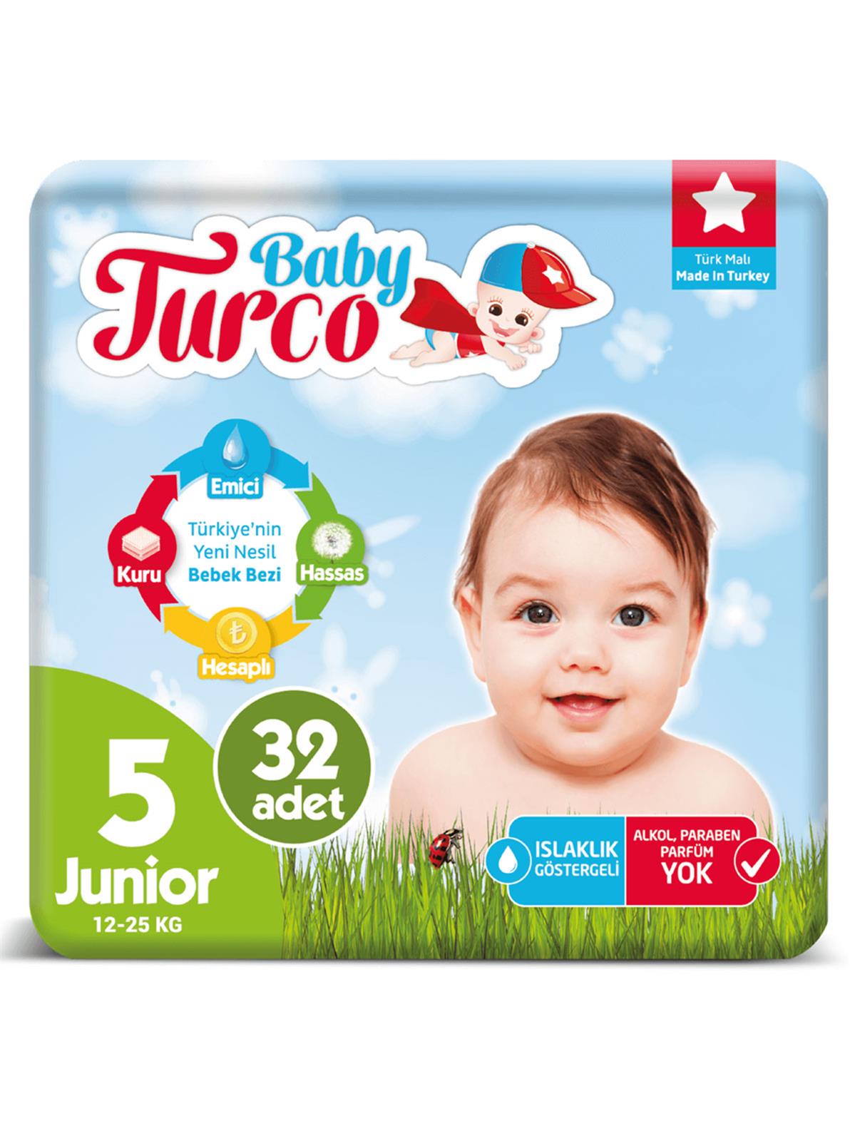 Baby Turco Bebek Bezi 5 Beden Junior 32 Adet