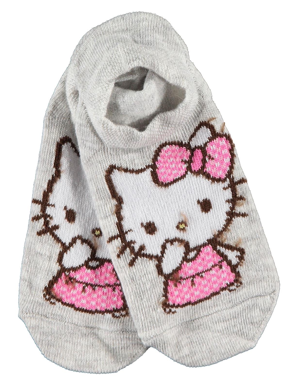 Hello Kitty Kız Çocuk Babet Çorap 3-9 Yaş Gri