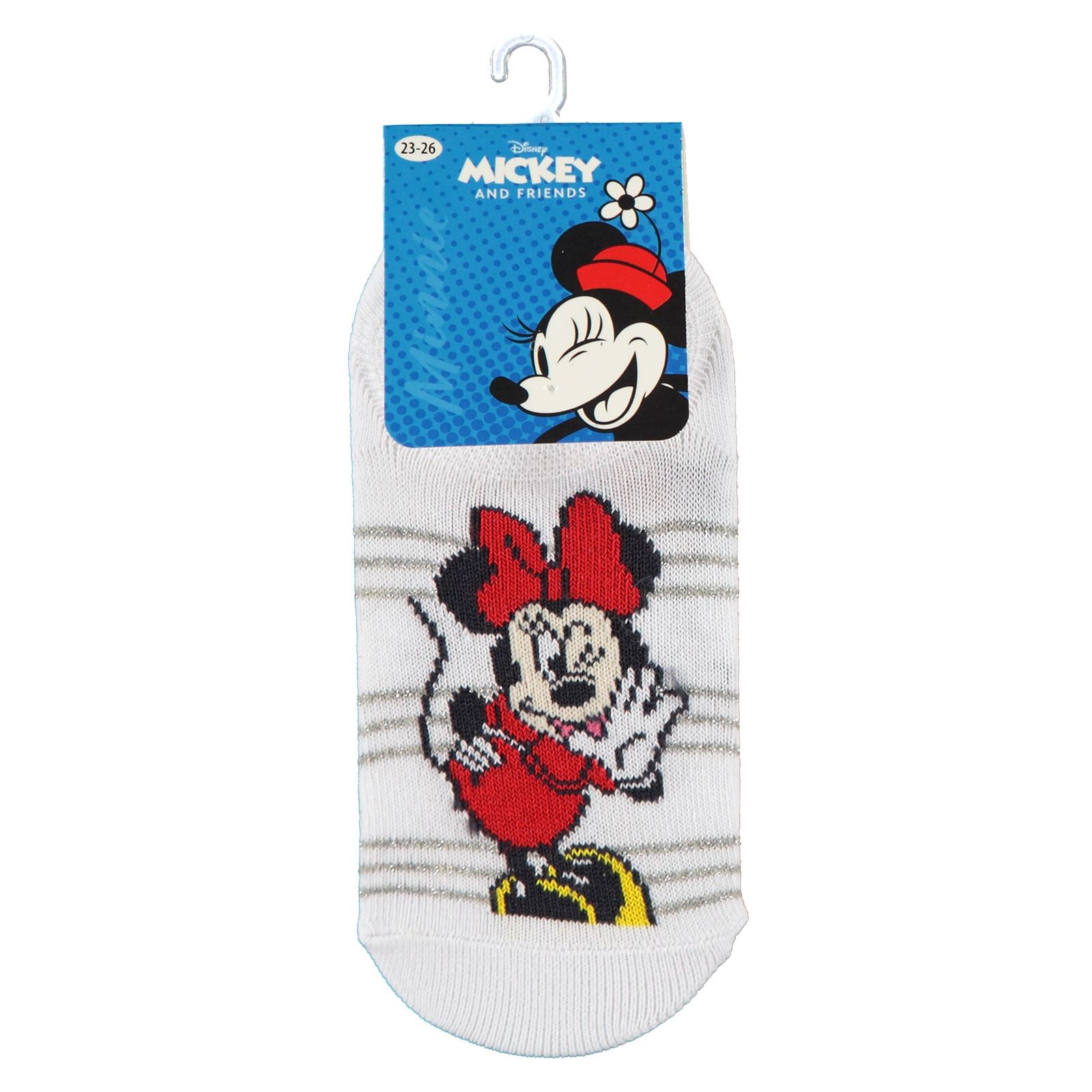 Minnie Mouse Kız Çocuk Babet Çorap 3-9 Yaş Beyaz