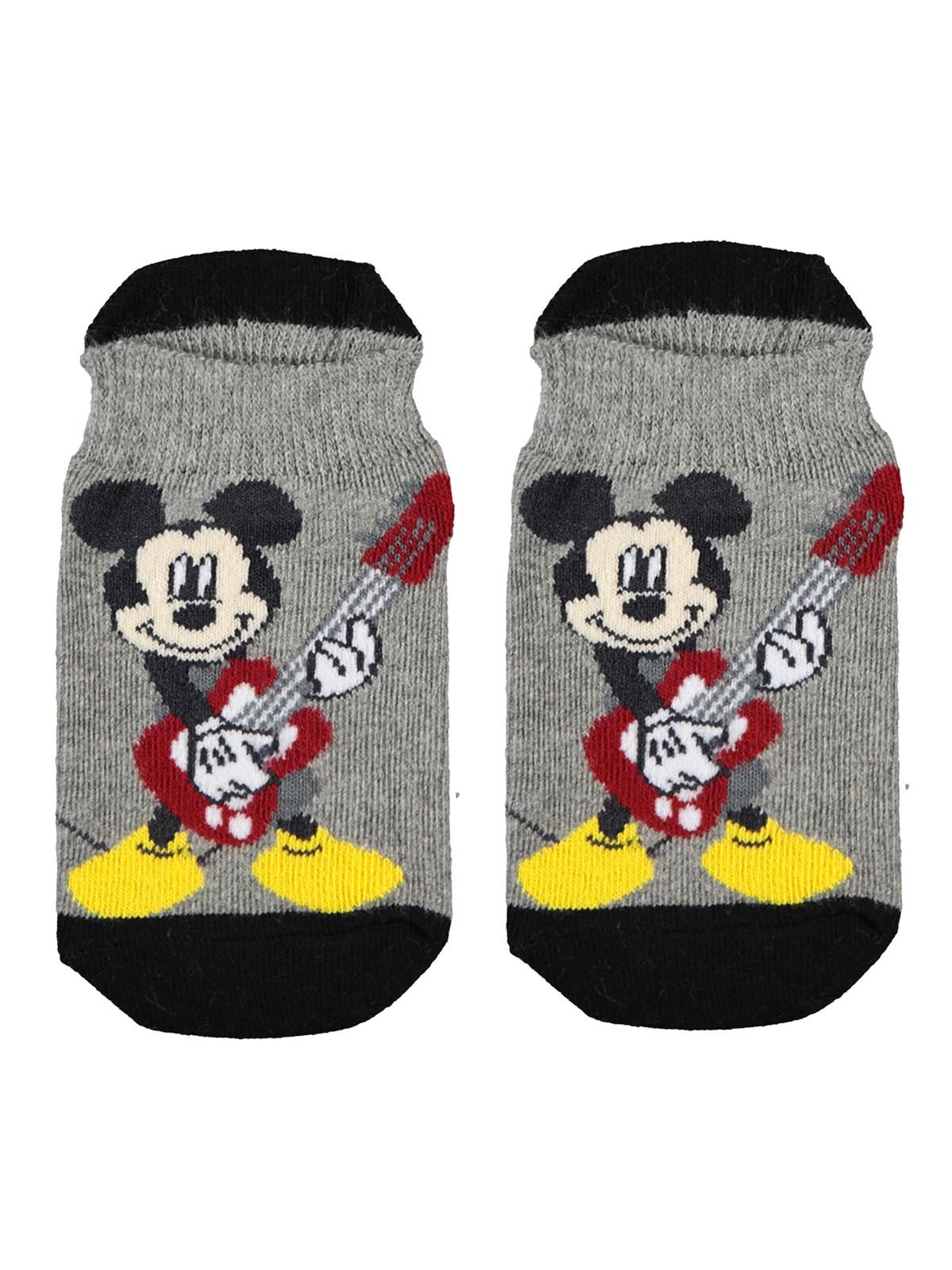 Mickey Mouse Erkek Çocuk Çorap 3-9 Yaş Gri