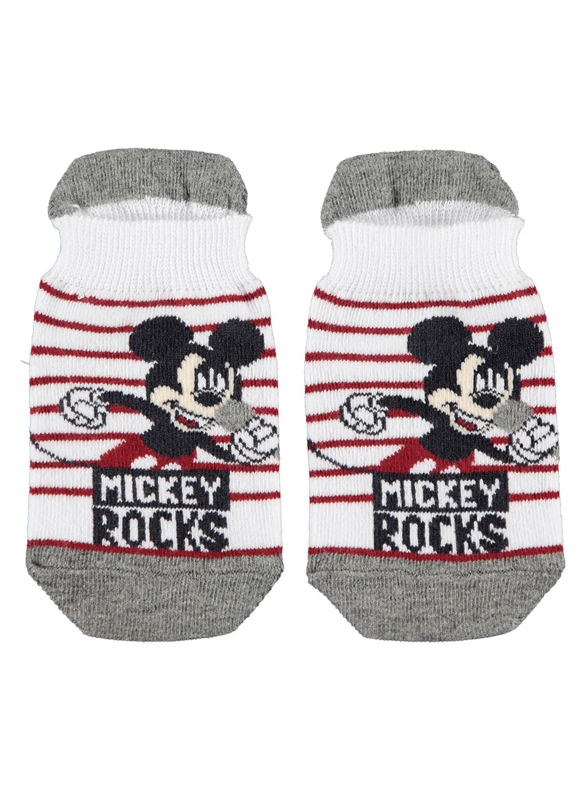 Mickey Mouse Erkek Çocuk Çorap 3-9 Yaş Beyaz
