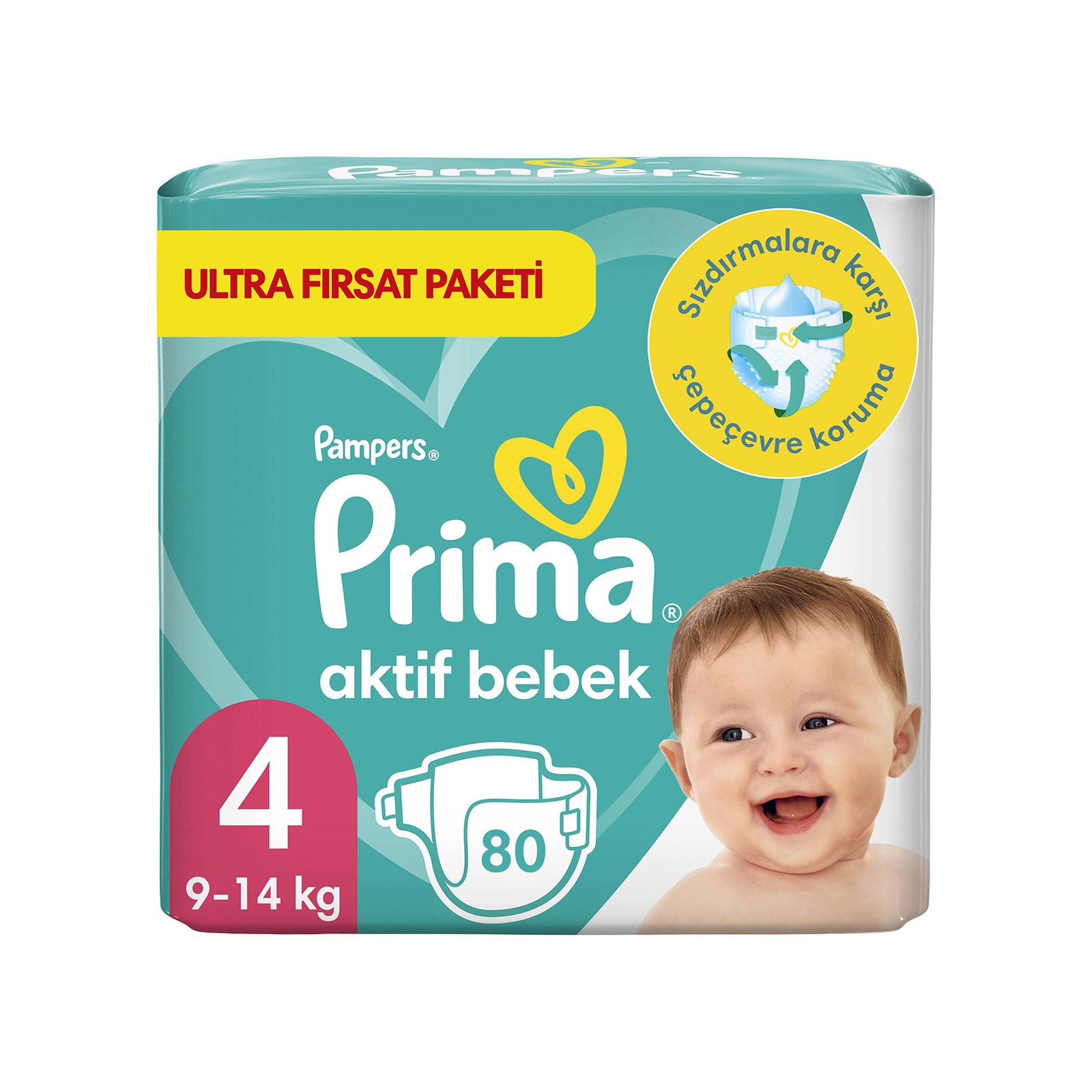 Prima Bebek Bezi Aktif Bebek 4 Beden Maxi Ultra Fırsat Paketi 80 Adet