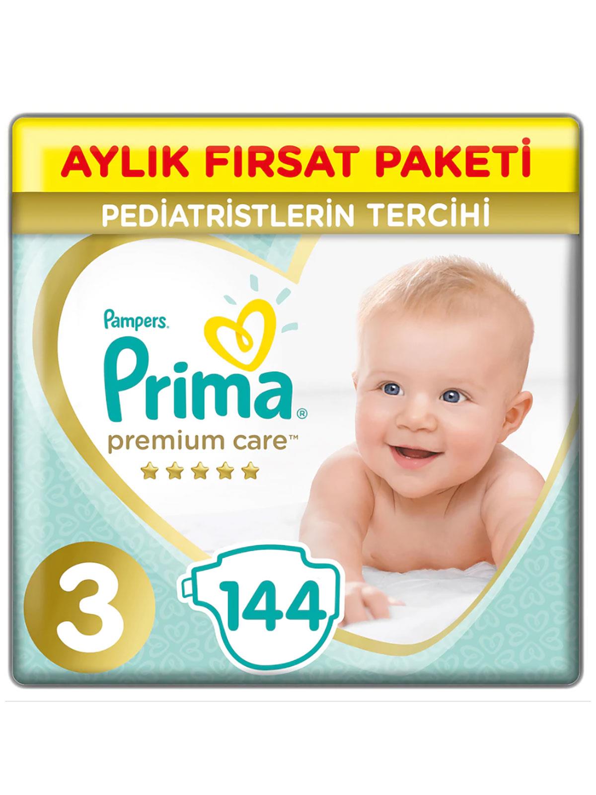Prima Premium Care 3 Beden Bebek Bezi 144 Adet Midi Aylık Fırsat Paketi