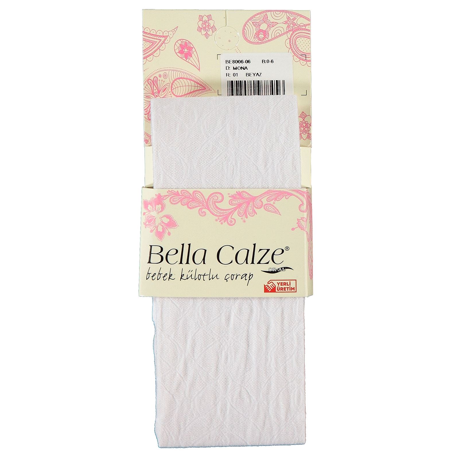 Bella Calze Kız Bebek Külotlu Çorap 0-24 Ay Beyaz