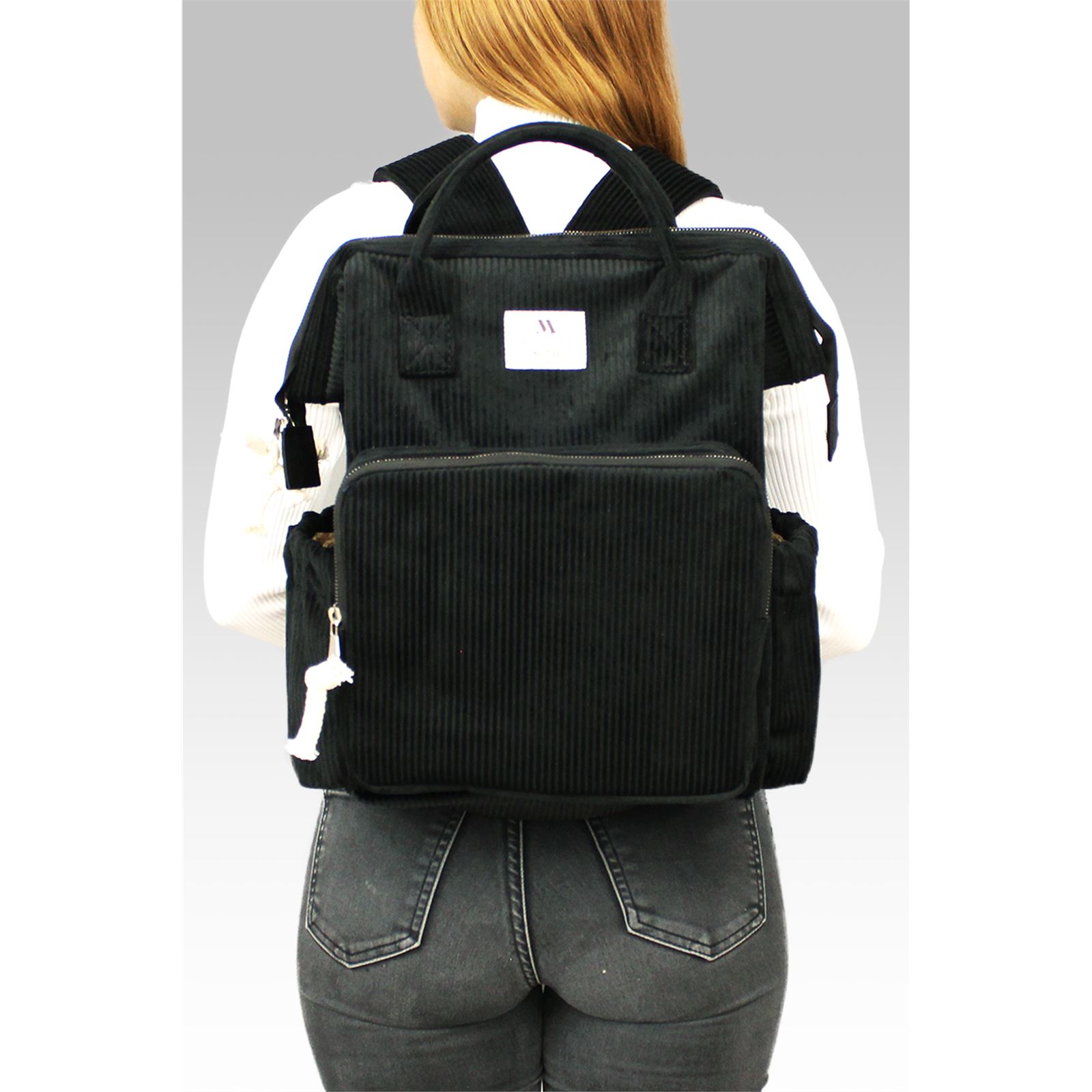 My Valice Smart Bag Usb'li Kadife Anne Bebek Bakım ve Sırt Çantası  Siyah