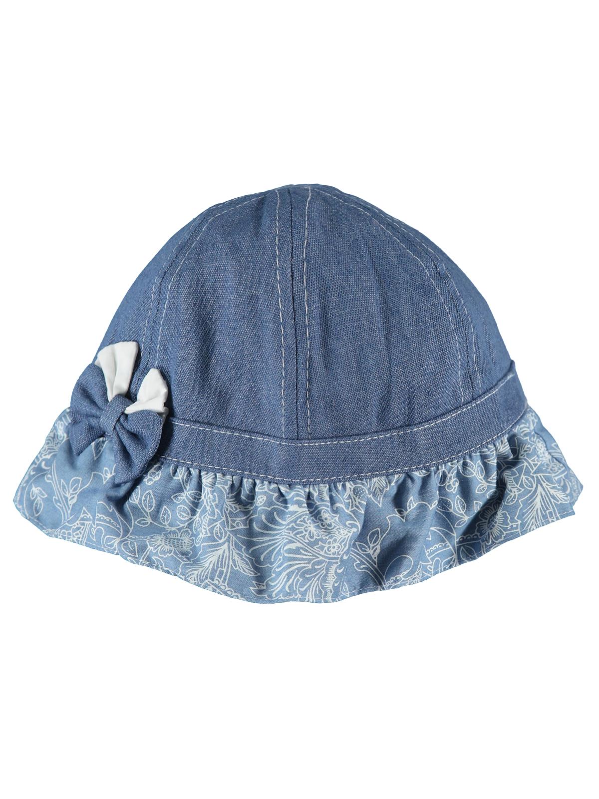 Kitti Kız Çocuk Maksi Şapka 1-4 Yaş Mavi