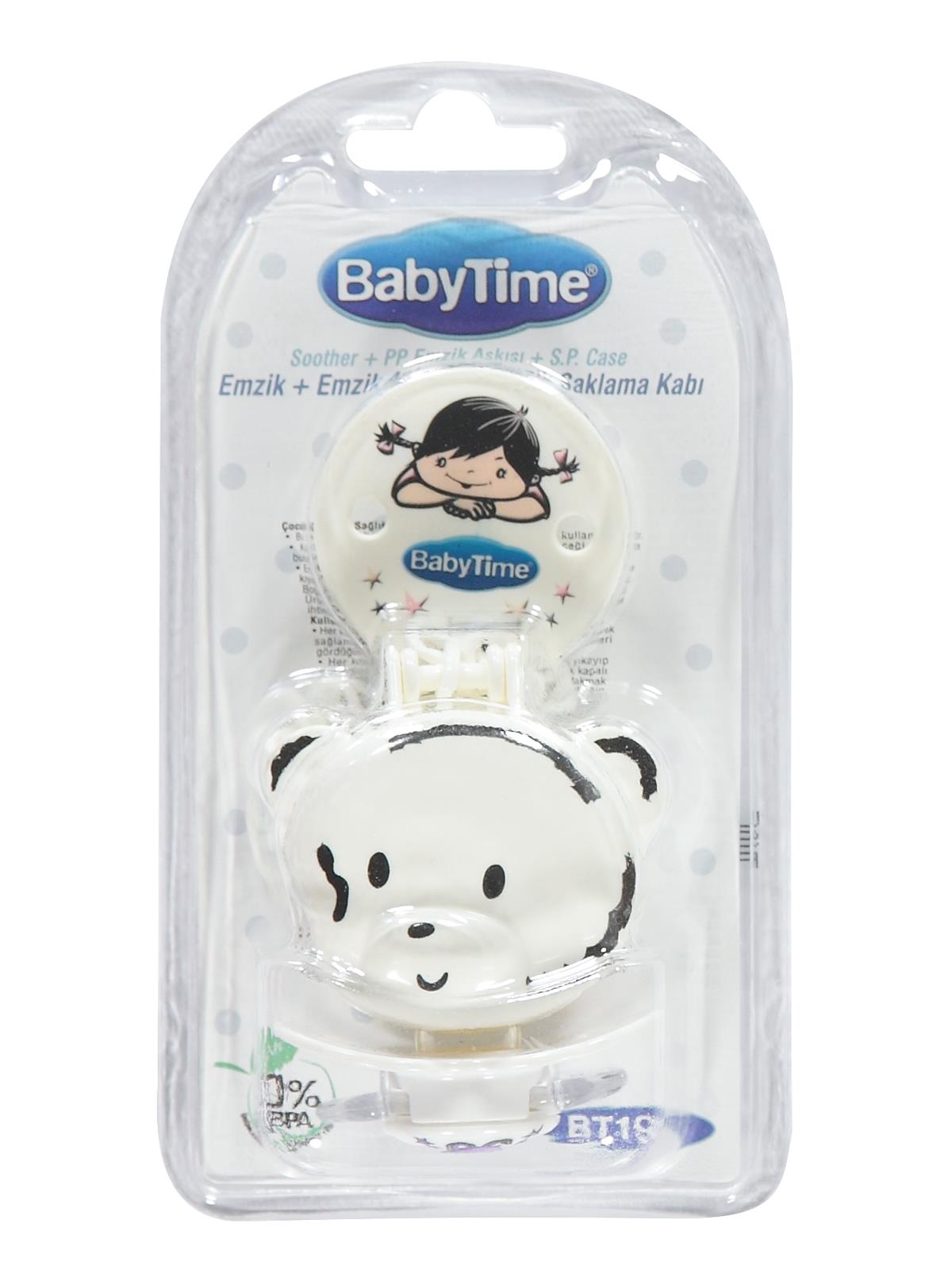 BabyTime Panda Figürlü Emzik Saklama Kabı ve Emzik Ekru