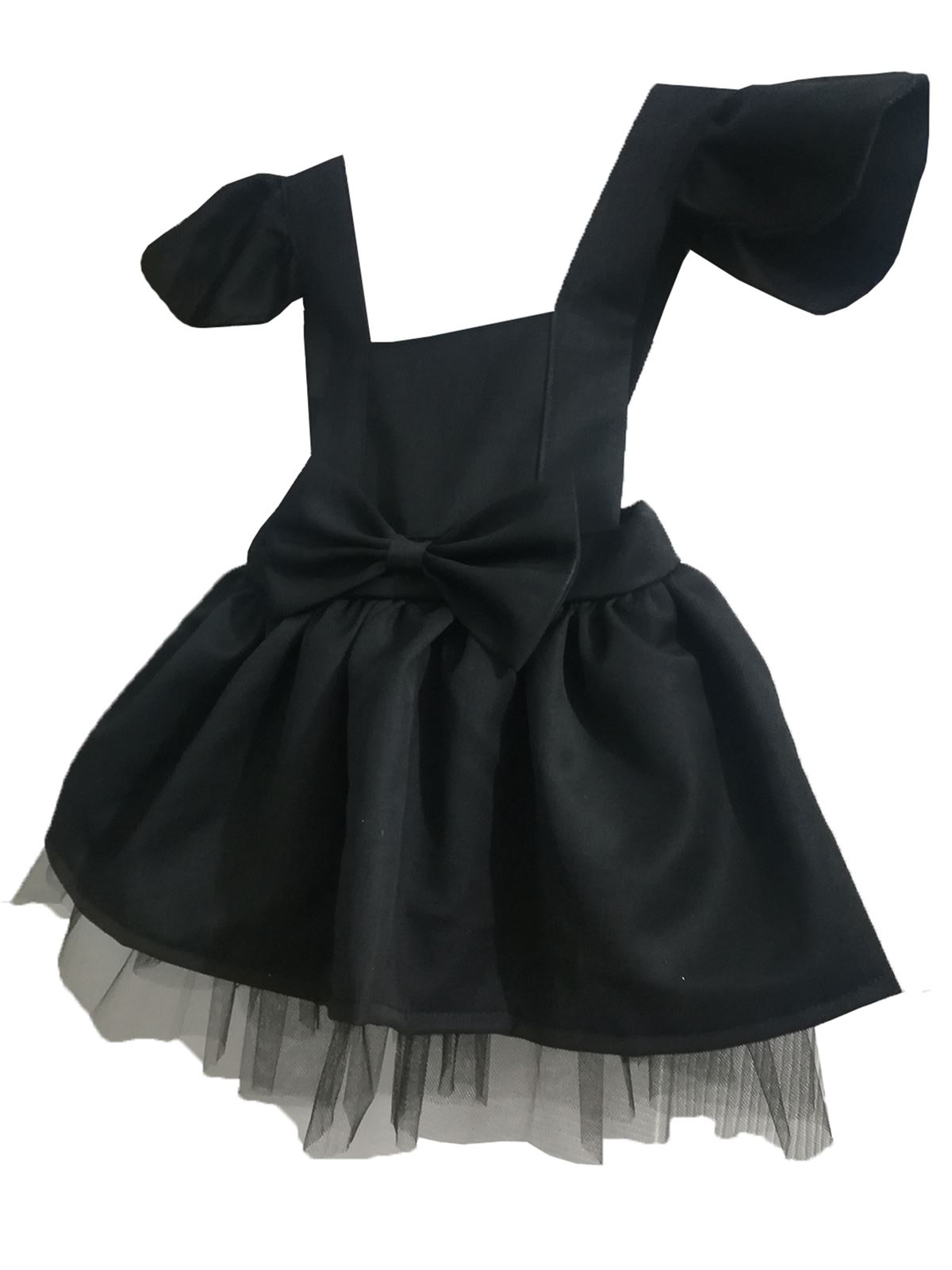 Shecco Babba Kız Çocuk Elbise Tütü Siyah Fiyonklu 5-8 Yaş