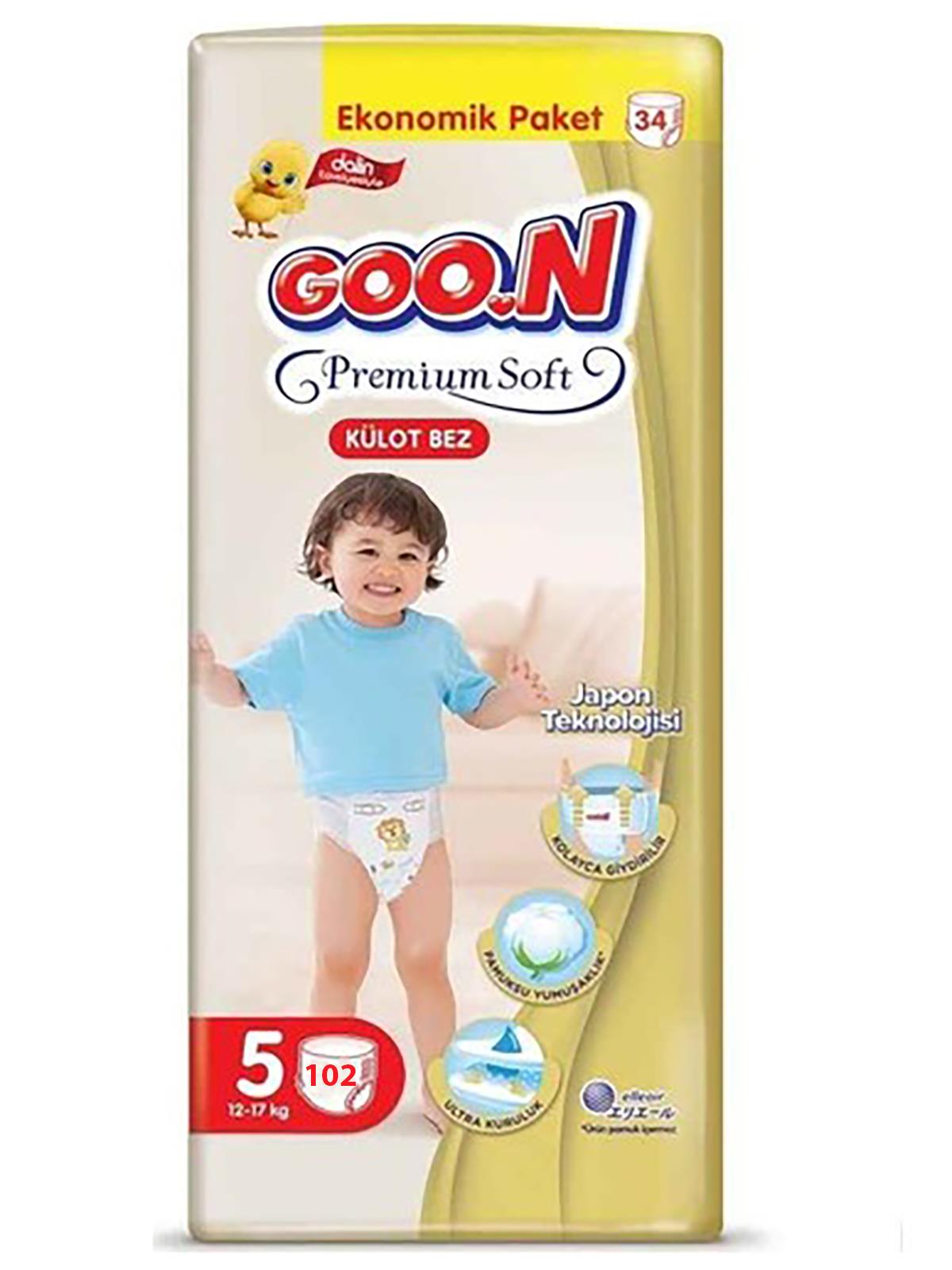 Goon Premium Külot Ekonomik Bebek Bezi 5 Beden 102 Adet Aylık Fırsat Paketi