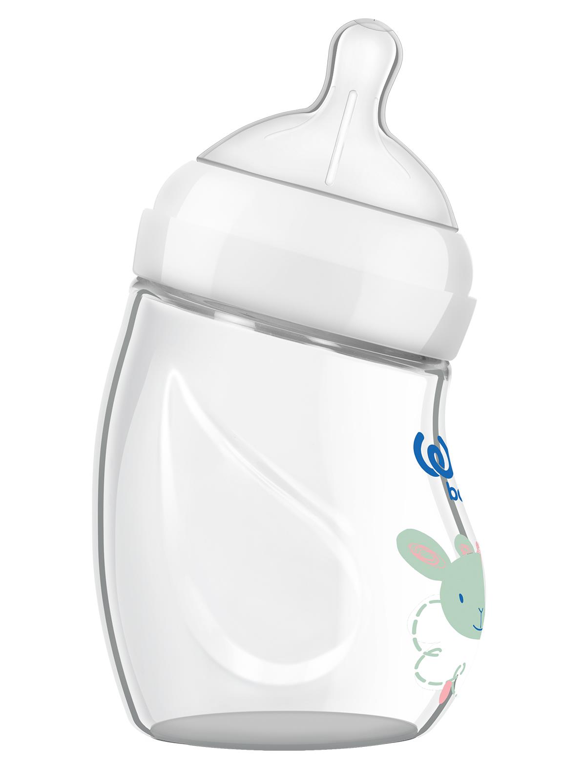 Wee Baby Natural Isıya Dayanıklı Açılı Cam Biberon 180 ml - KUZU