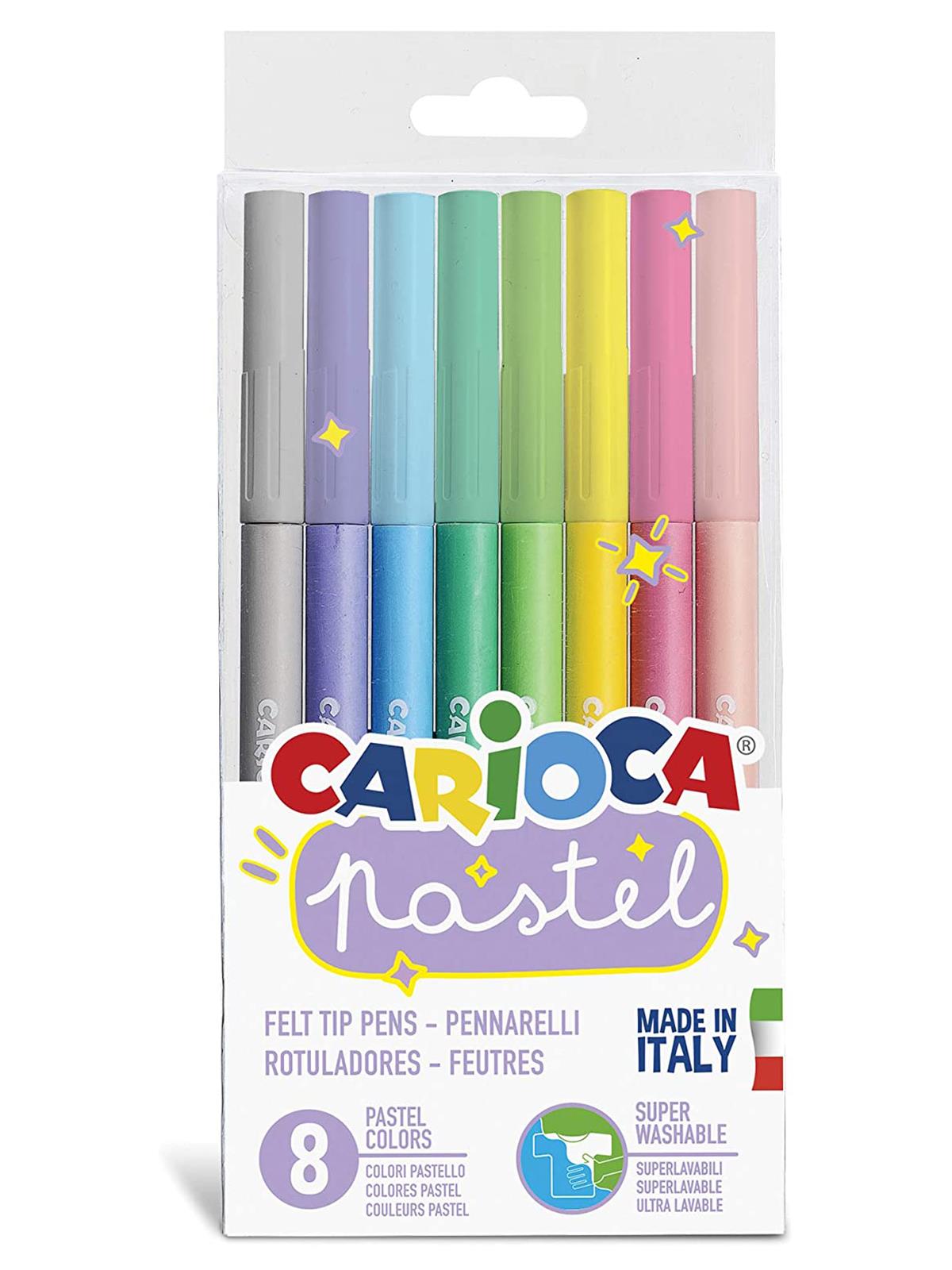 Carioca Pastel Renkler Süper Yıkanabilir Keçeli 8'li