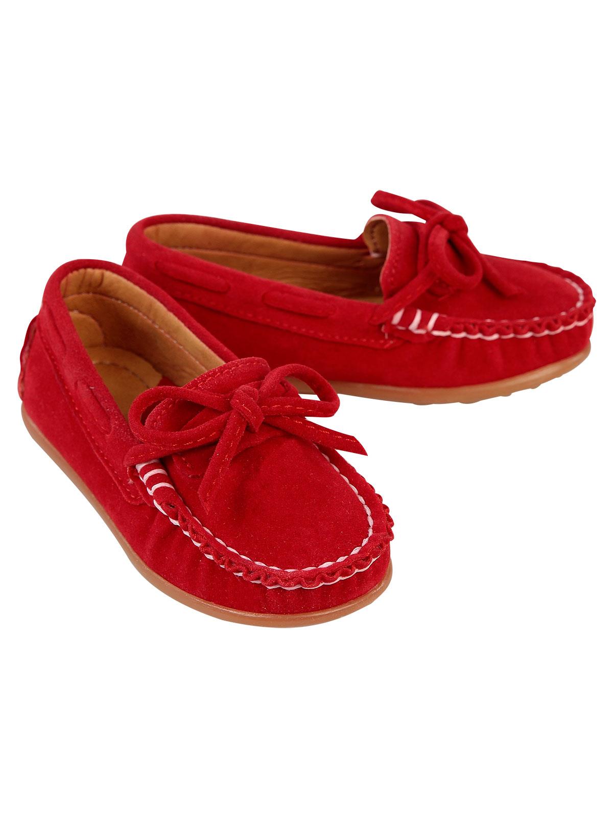 Barbone Erkek Çocuk Süet Ayakkabı 21-25 Numara Kırmızı
