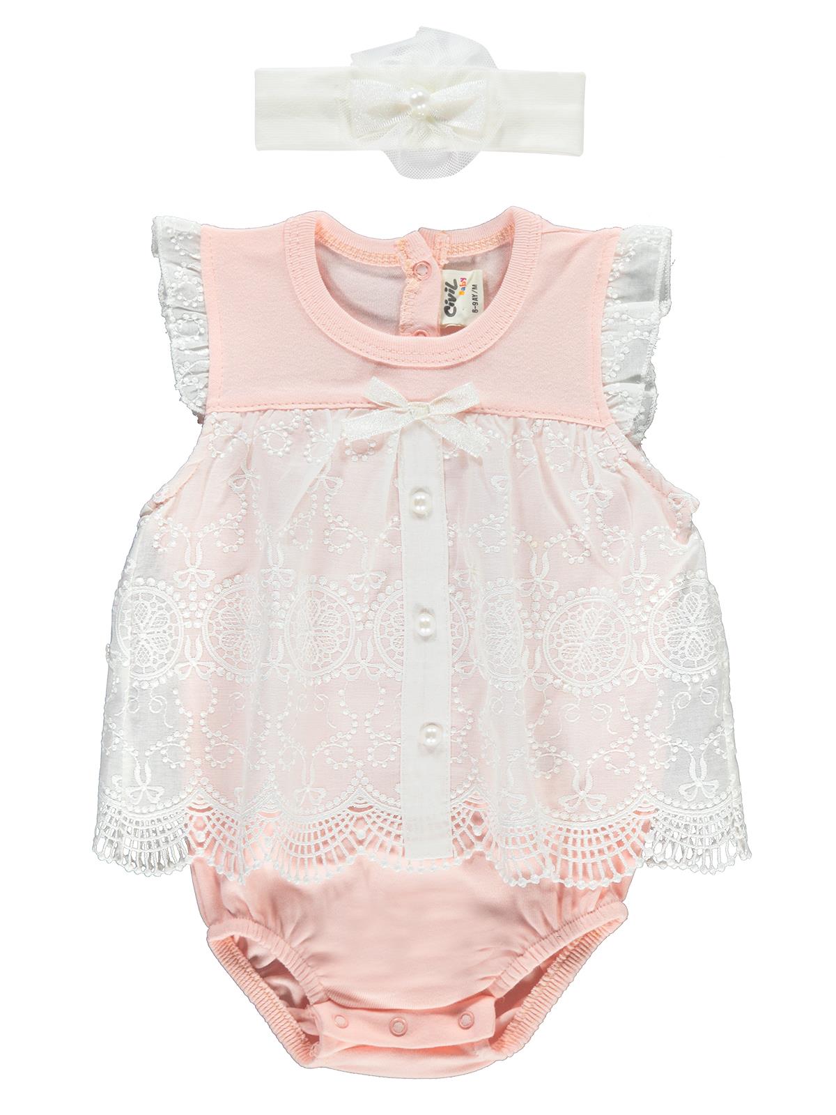 Civil Baby Kız Bebek Elbise 6-18 Ay Somon