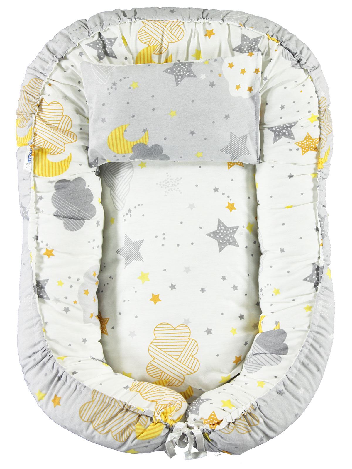 Kujju Babynest Bebek Uyku Yatağı 50x70 cm Beyaz-Gri