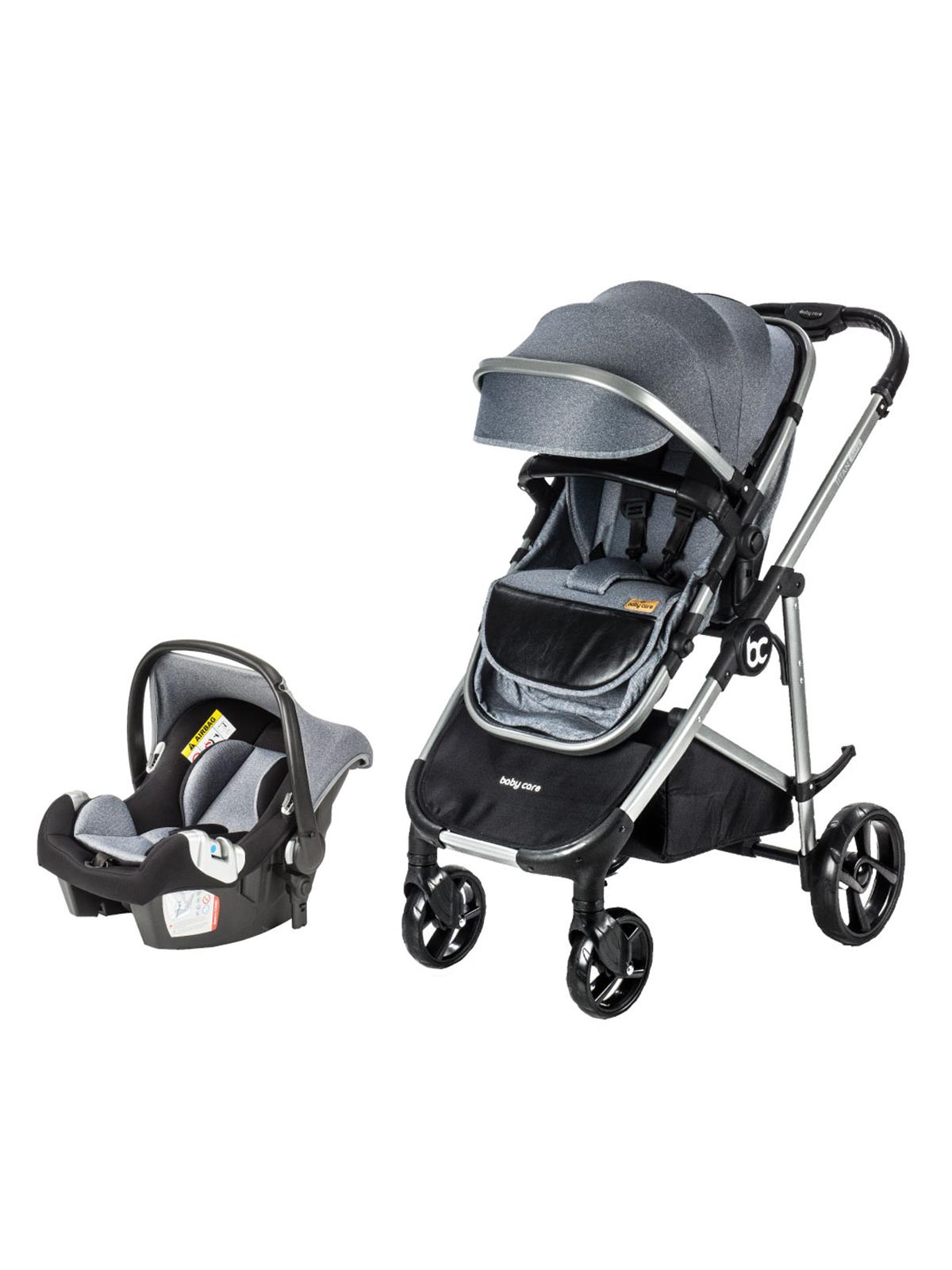 BabyCare Titan Safe Trio Travel Sistem Bebek Arabası Gri Şase Gri