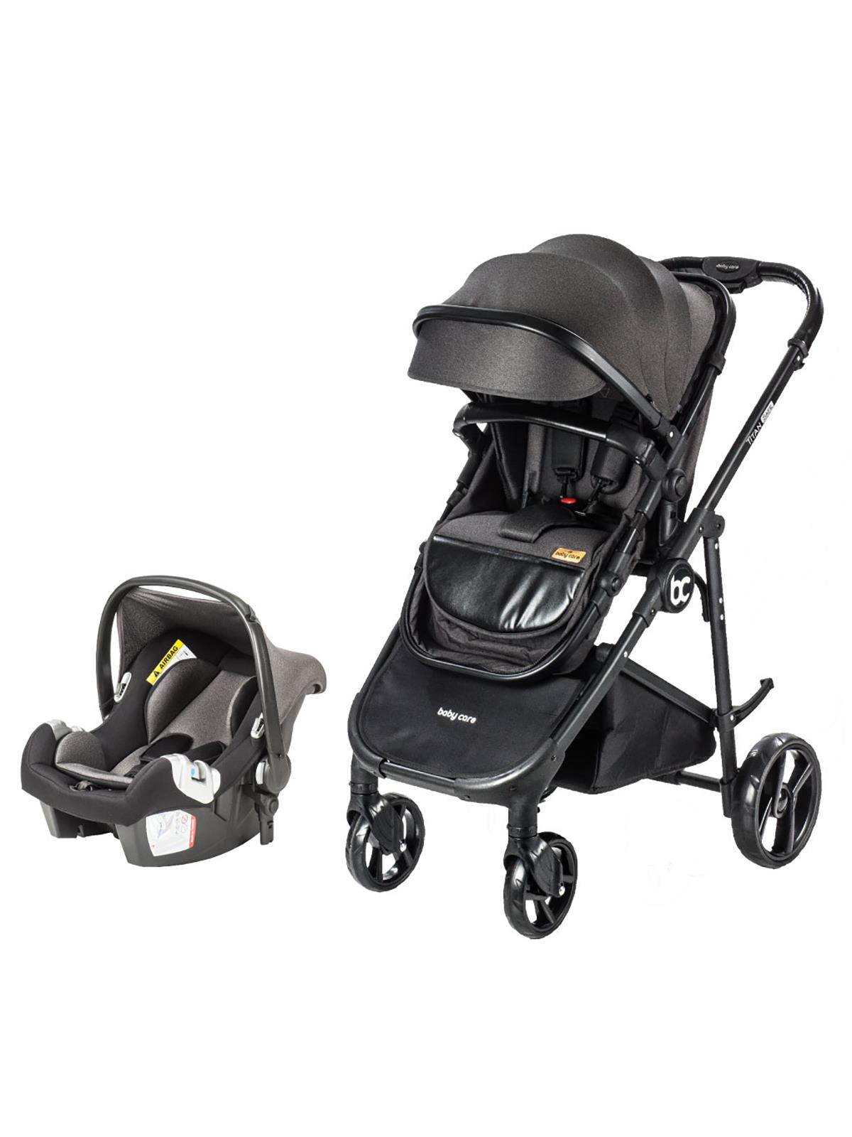 BabyCare Titan Safe Trio Travel Sistem Bebek Arabası Siyah Şase Antrasit