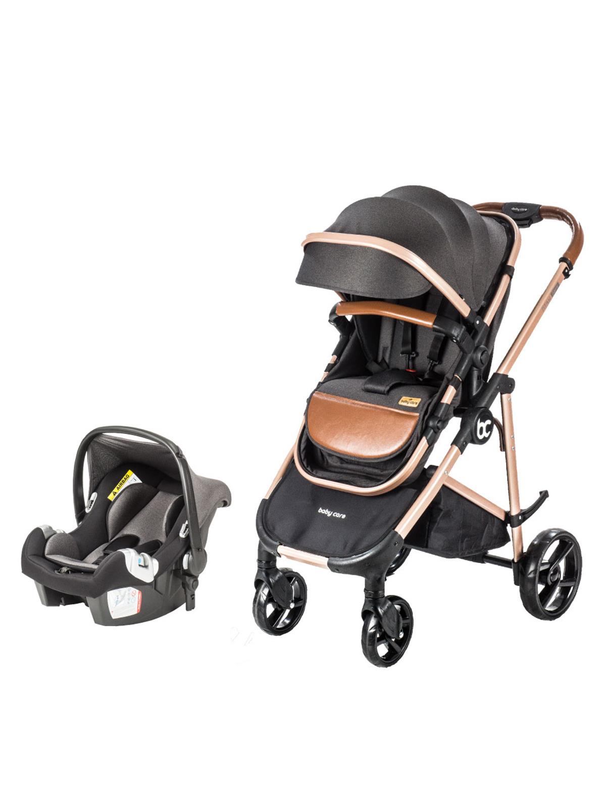 BabyCare Titan Safe Trio Travel Sistem Bebek Arabası Gold Şase Antrasit