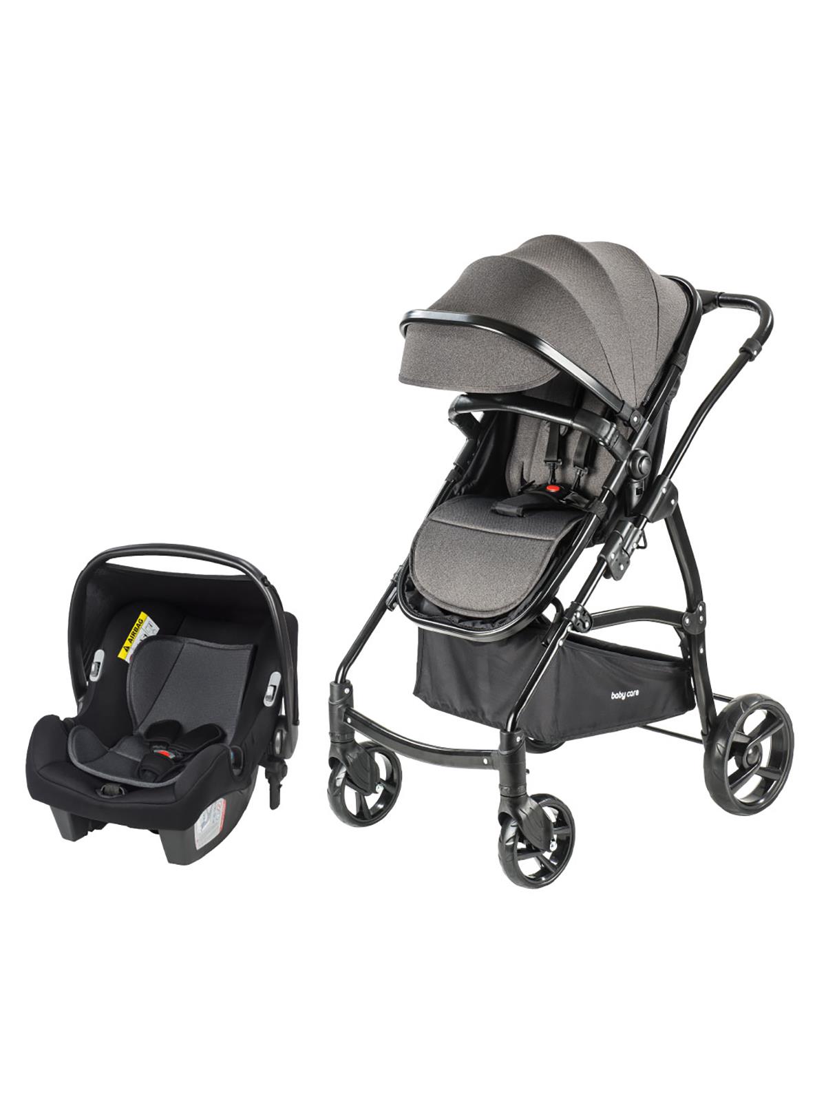BabyCare Astra Safe Trio Travel Sistem Bebek Arabası Siyah Şase Antrasit
