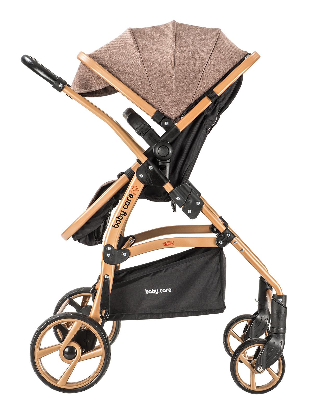 BabyCare Astra Safe Trio Travel Sistem Bebek Arabası Gold Şase Kahverengi