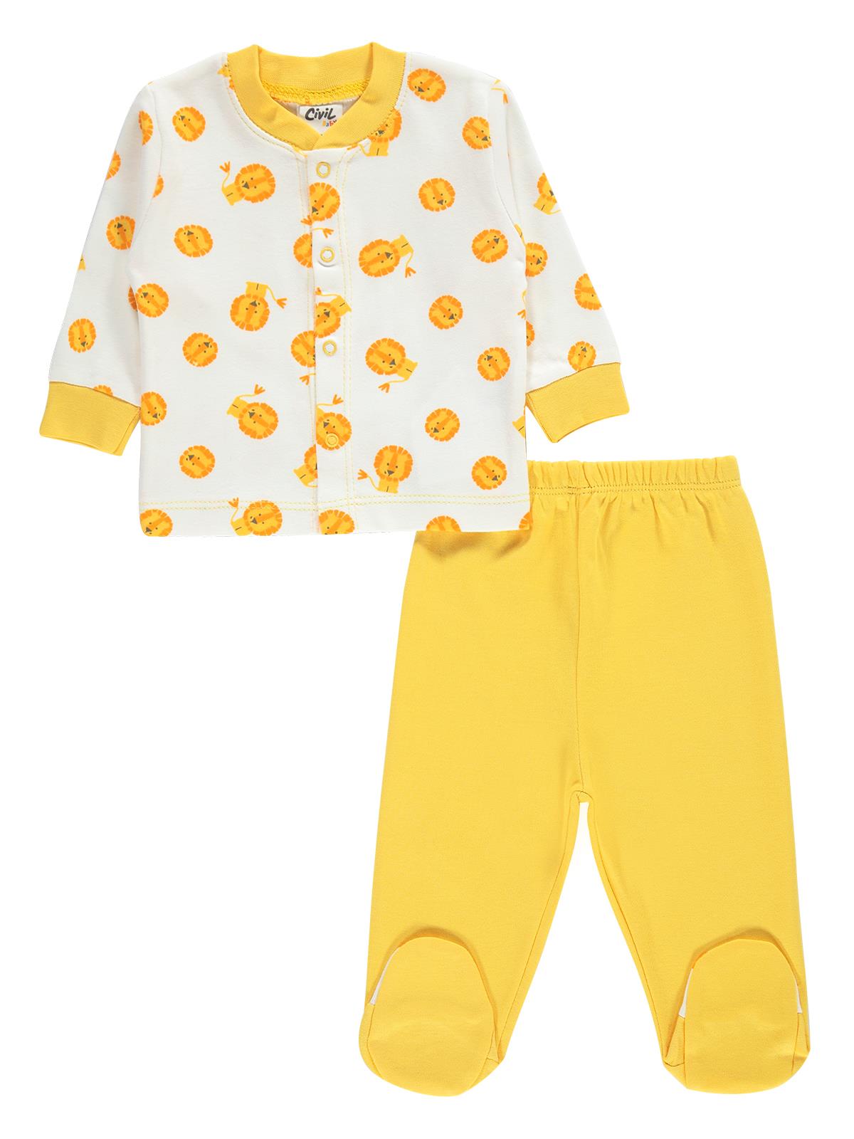 Civil Baby Erkek Bebek Pijama Takımı 0-6 Ay Sarı