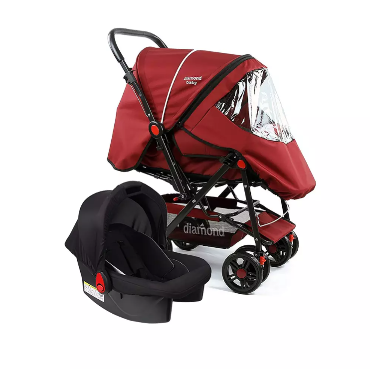 Dıamond Baby P101 Çift Yönlü Bebek Arabası Travel Sistem Bordo
