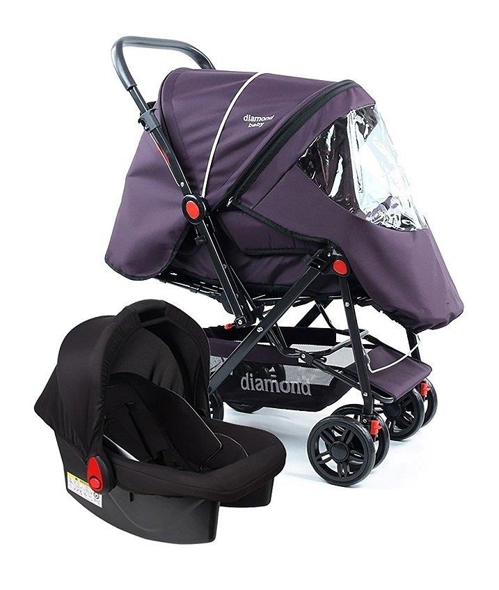 Dıamond Baby P101 Çift Yönlü Bebek Arabası Travel Sistem Mor