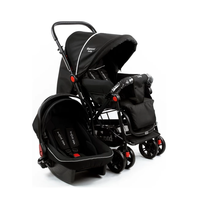 Dıamond Baby P101 Çift Yönlü Bebek Arabası Travel Sistem Siyah