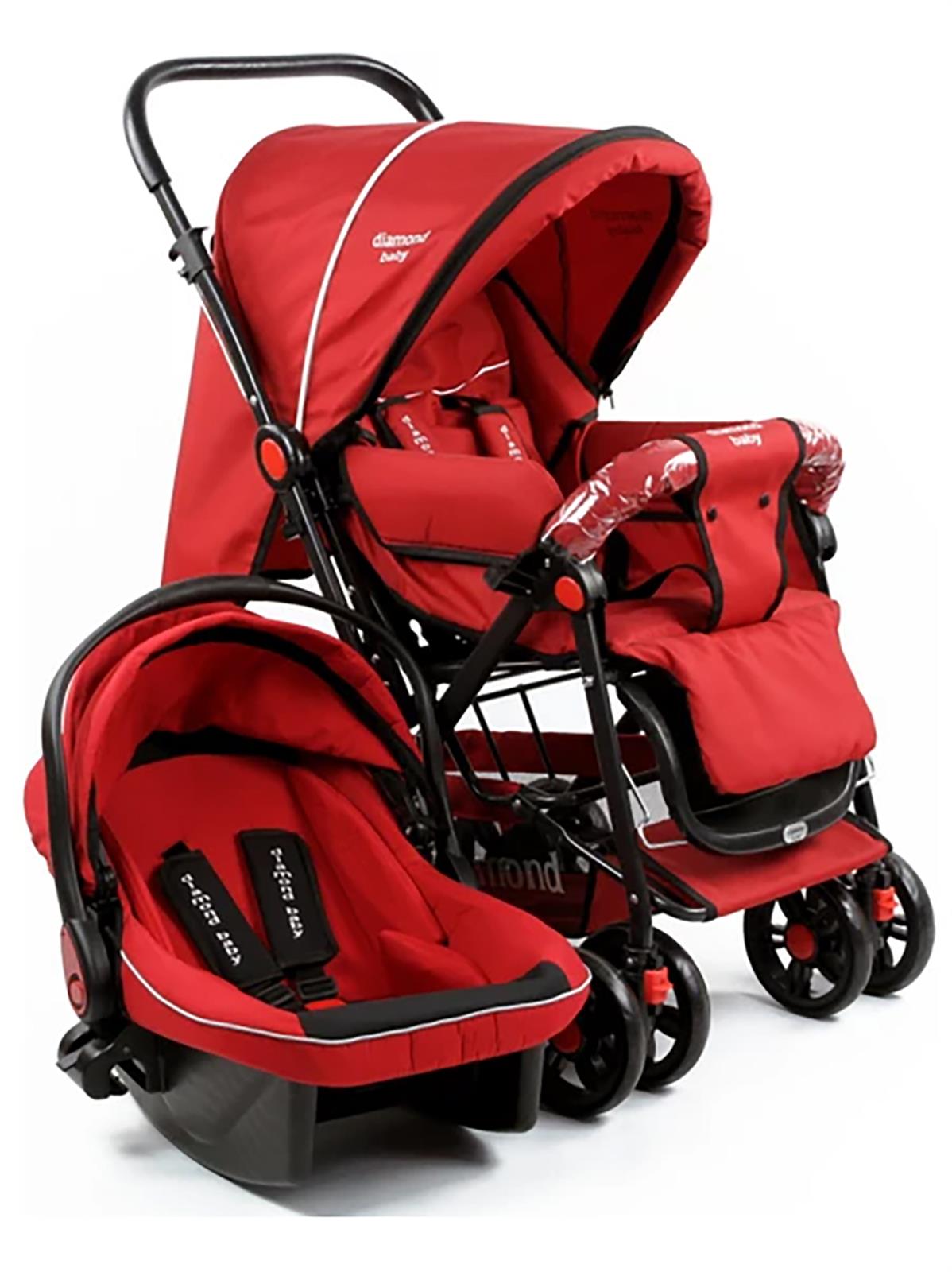 Dıamond Baby P101 Çift Yönlü Bebek Arabası Travel Sistem Kırmızı