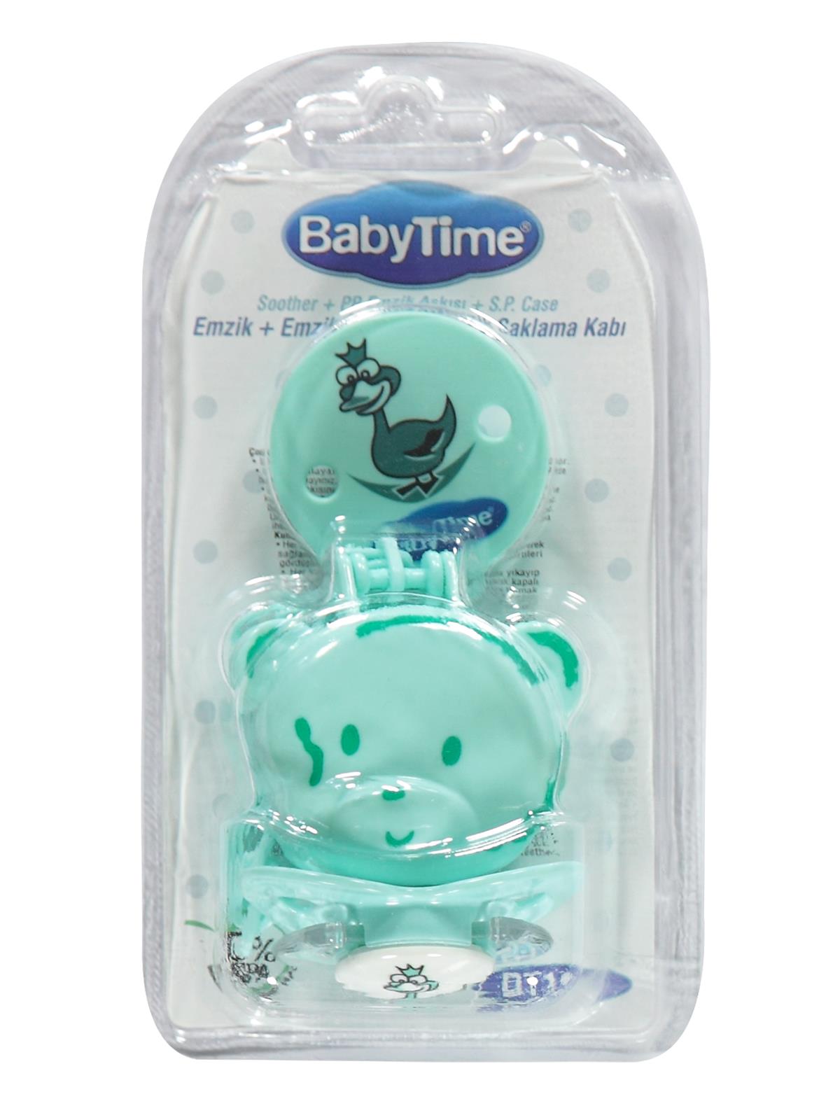 BabyTime Panda Figürlü Emzik Saklama Kabı ve Emzik Mint Yeşili