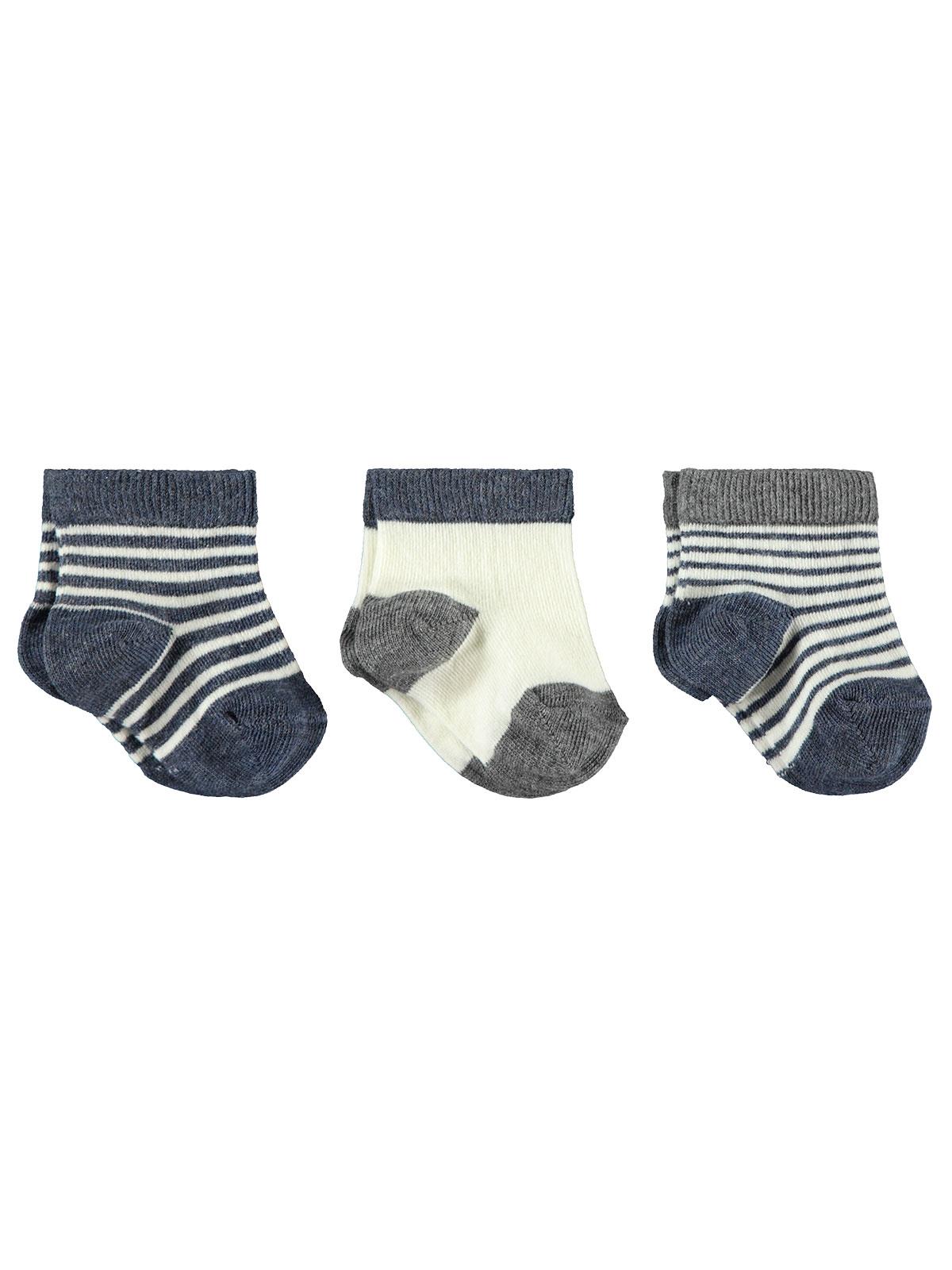 Civil Baby Erkek Bebek 3'lü Çorap Set 0-12 Ay İndigo