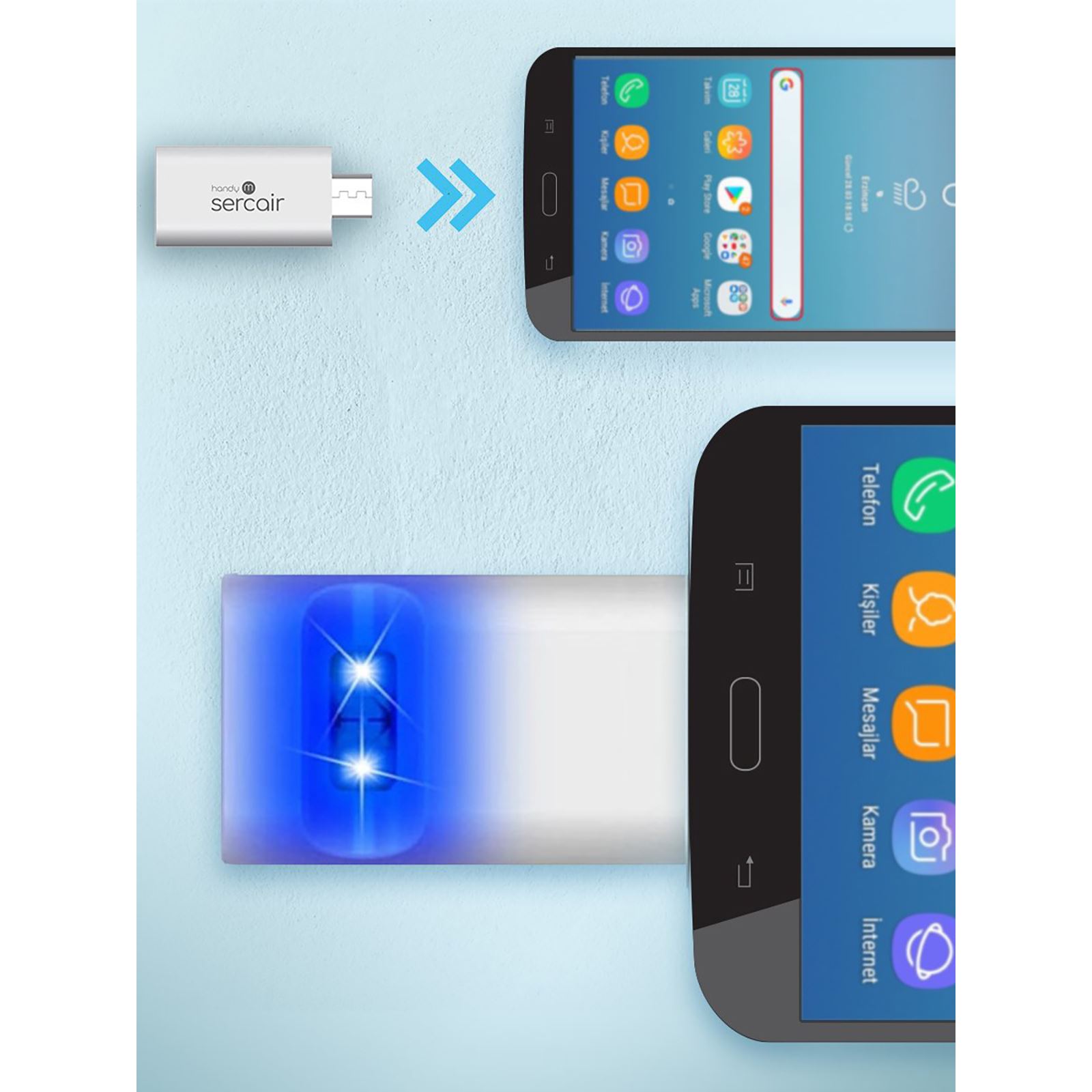 Sercair Handy M Telefona Takılan Ultraviole Sterilizatör Android (MİCRO USB)