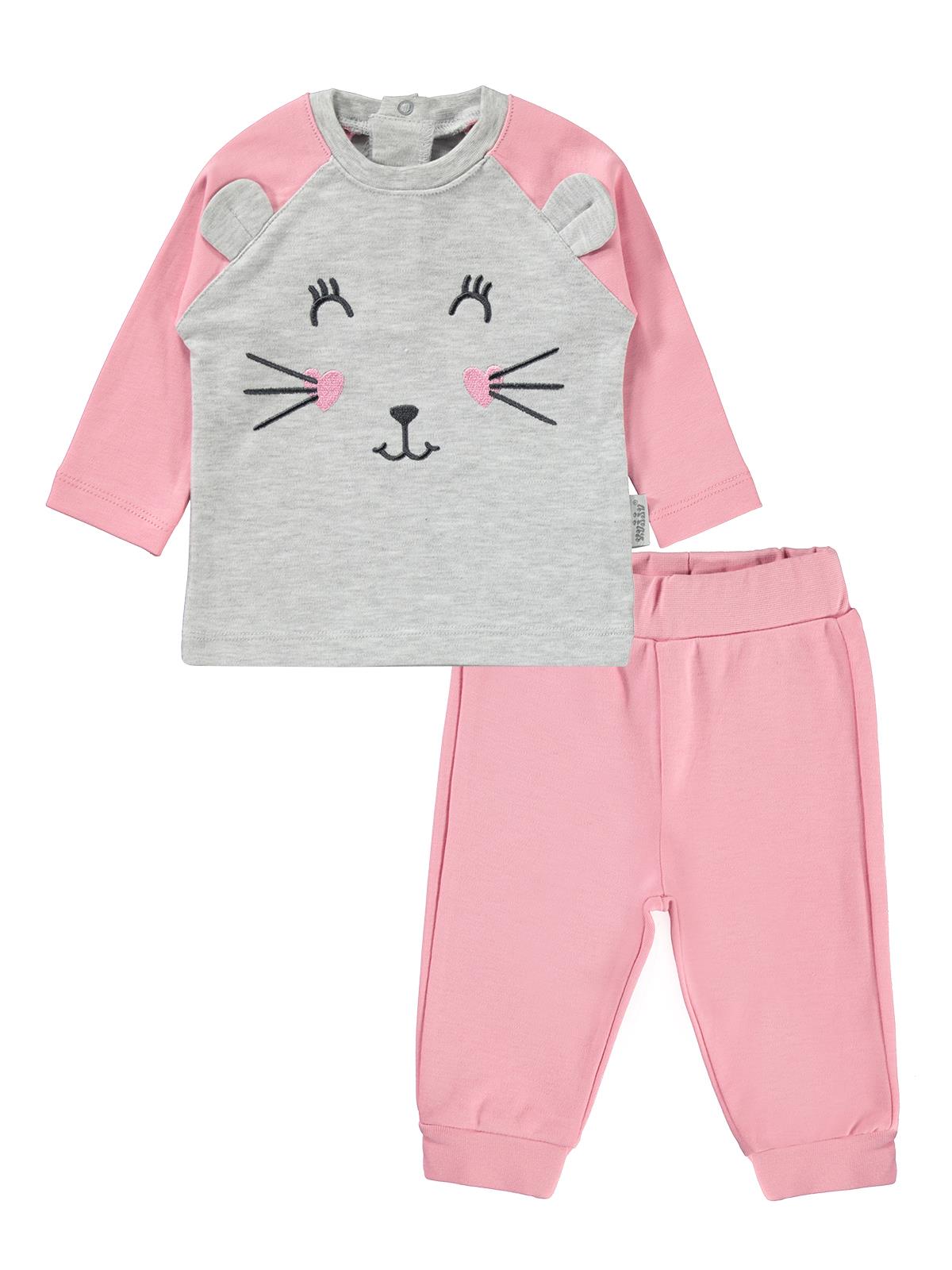 Kujju kız Bebek Pijama Takımı 3-18 Ay Pembe