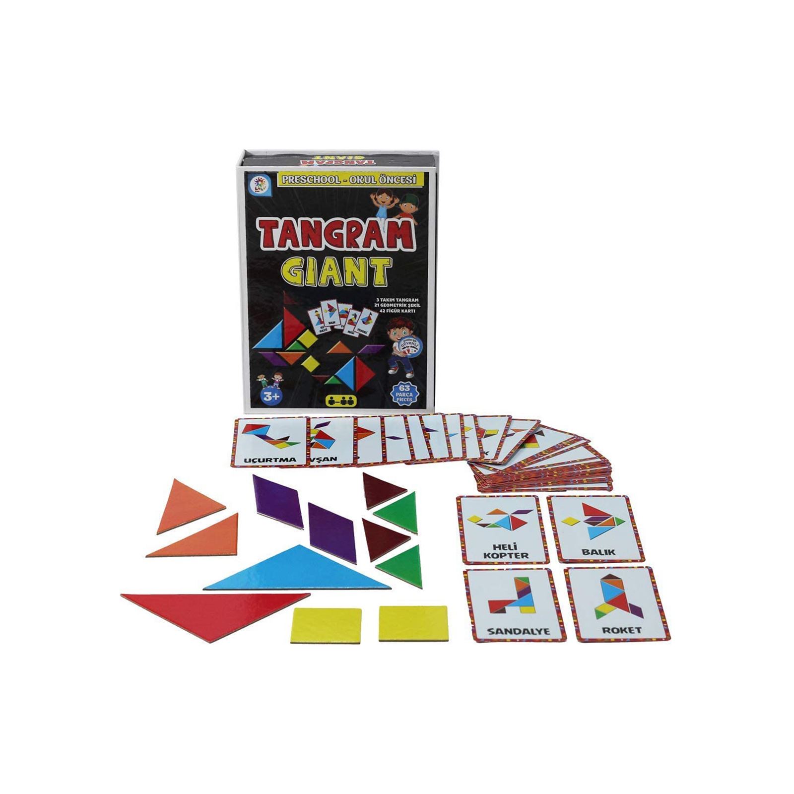 Laço Games Tangram Giant Okul Öncesi Eğitim Seti 63 Parça